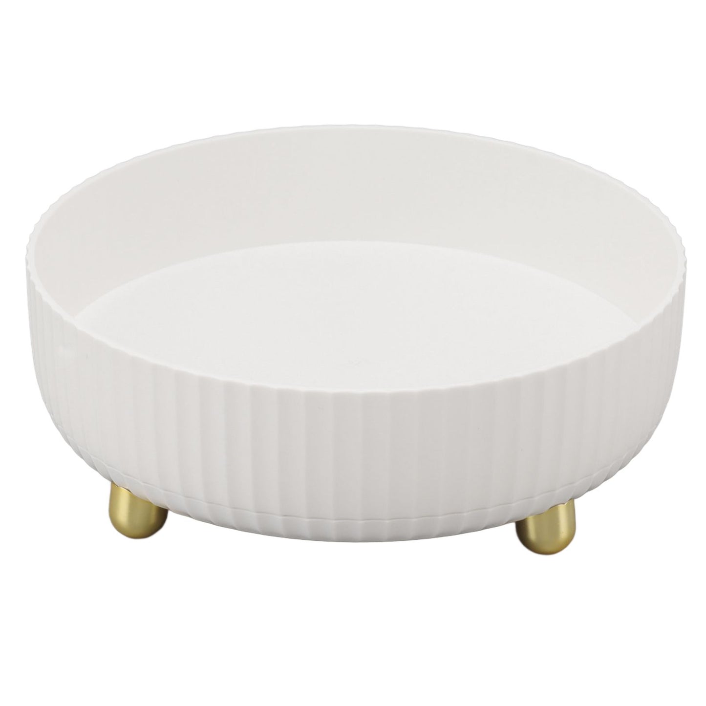 360 Degree Rotating Storage Rack Organizer Round Cosmetic Spice Rack Turntable for Kitchen Cabinet Pantry Small White