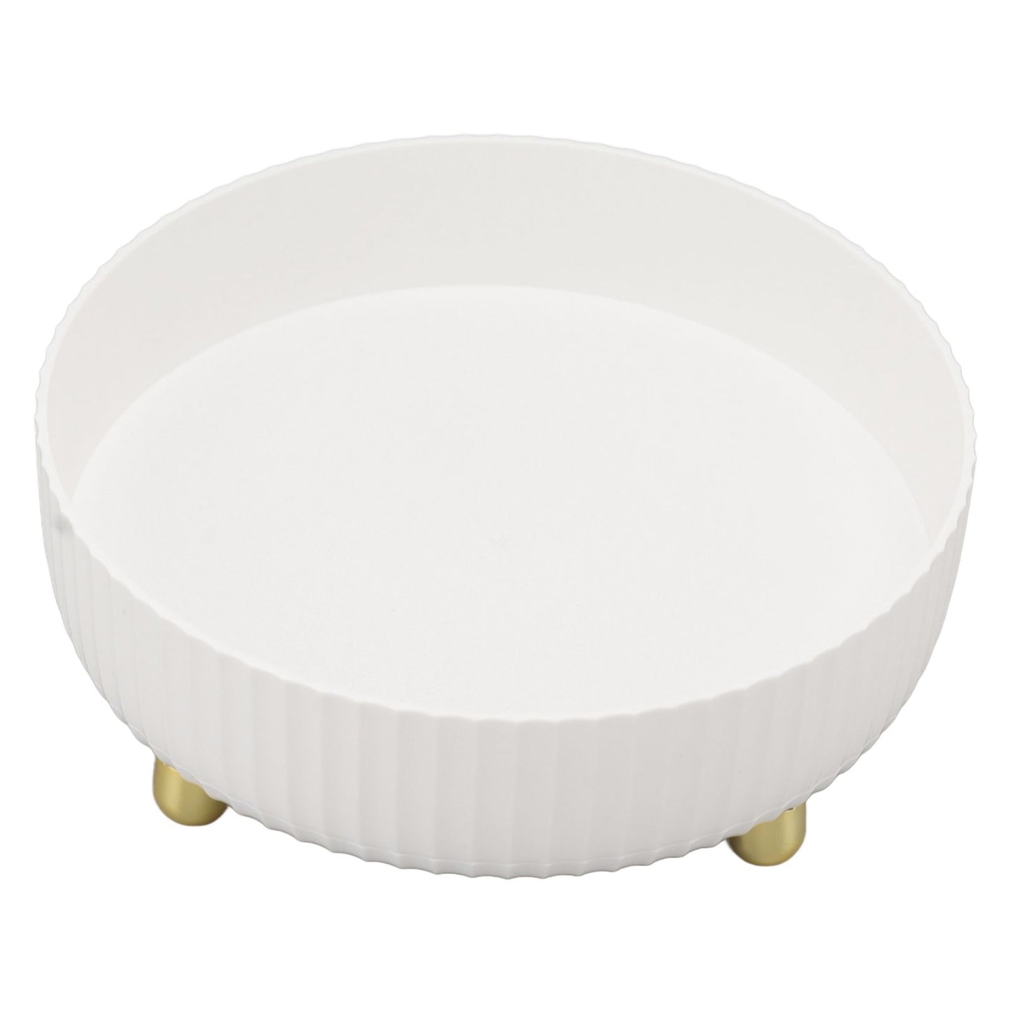 360 Degree Rotating Storage Rack Organizer Round Cosmetic Spice Rack Turntable for Kitchen Cabinet Pantry Small White