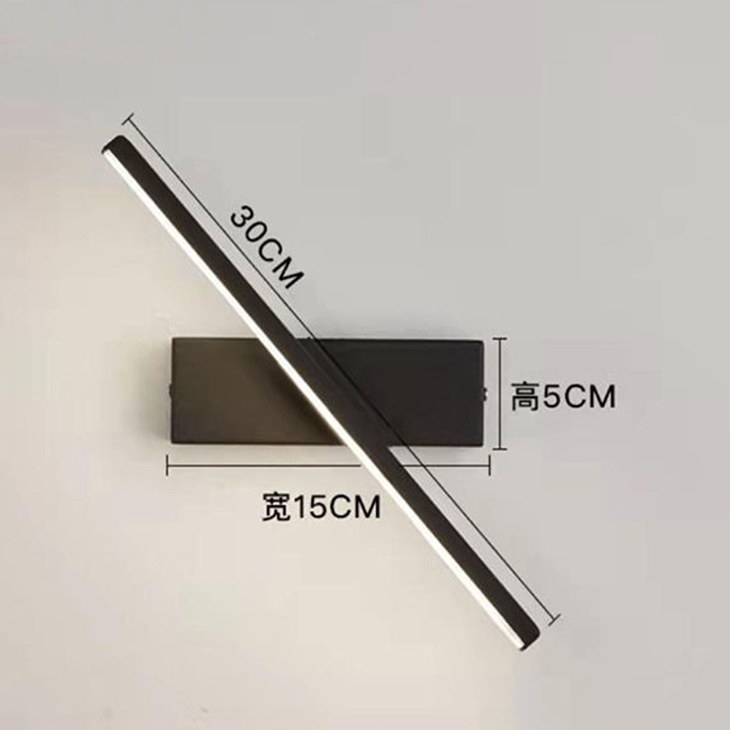 Bedroom Rotating Wall Lamp Iron Shell High Temperature Baking Surface Anti Corrosion Bedside Lamp for Home White Light Black