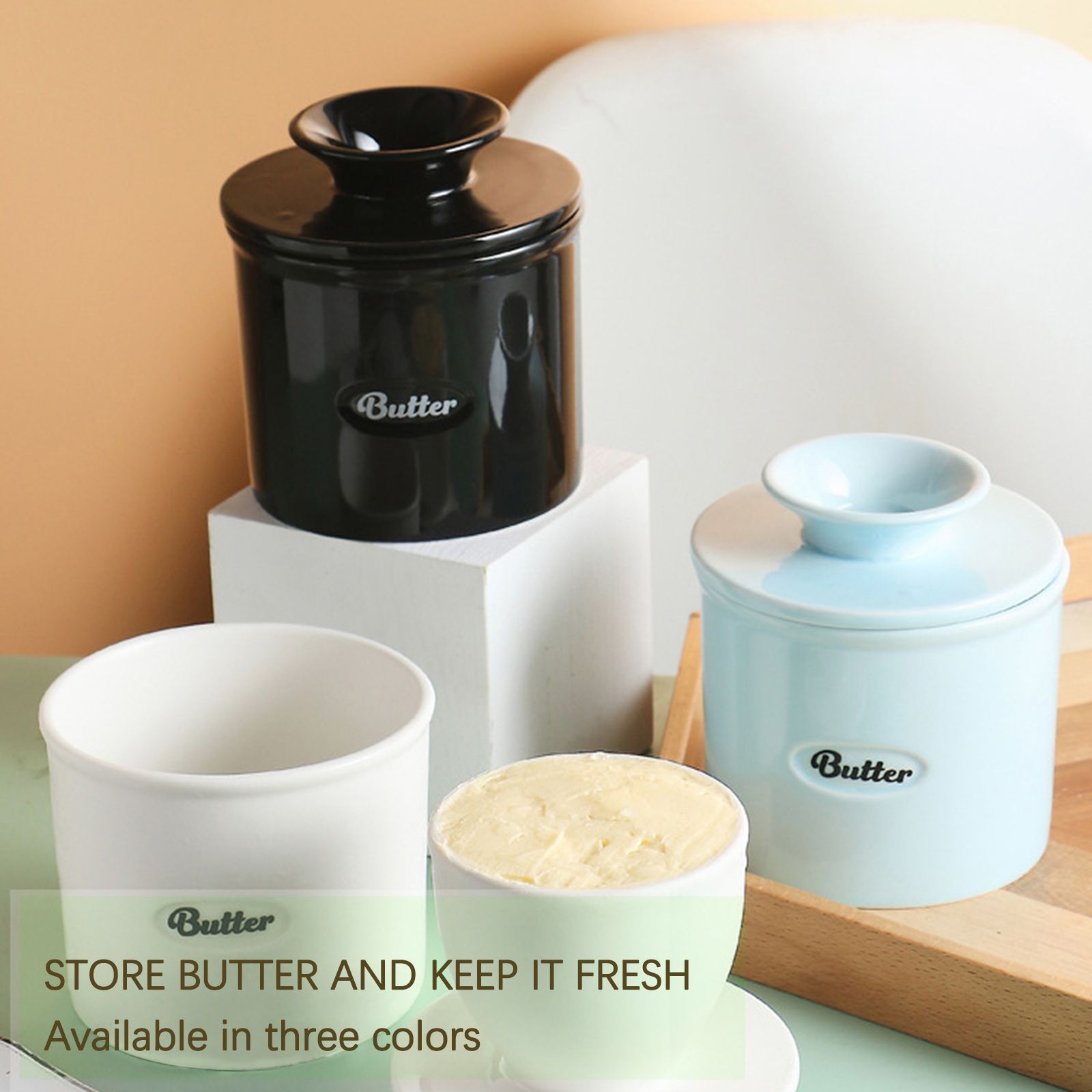 Ceramic Butter Jar Cheese Jar