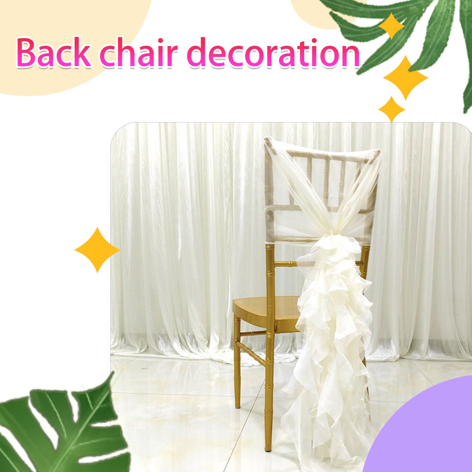 Outdoor Wedding Chair Back Decoration Chair Back Flower European Wedding Decoration Chair Back Long Yarn