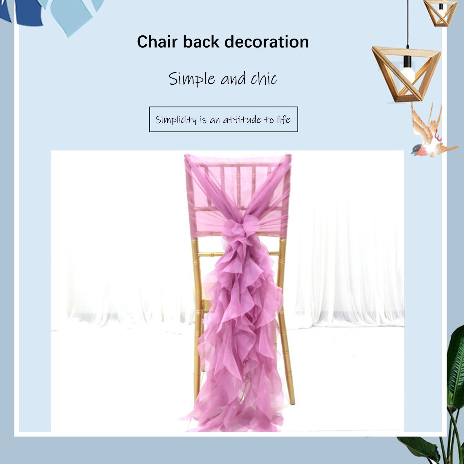 Outdoor Wedding Chair Back Decoration Chair Back Flower European Wedding Decoration Chair Back Long Yarn