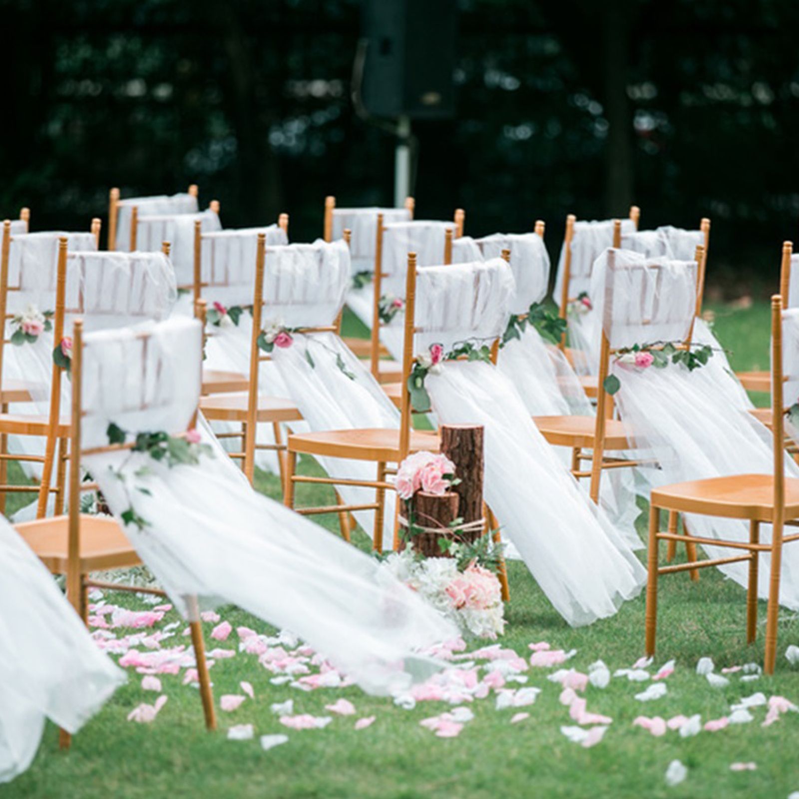 Outdoor Wedding Chair Back Decoration Chair Back Flower European Wedding Decoration Chair Back Long Yarn