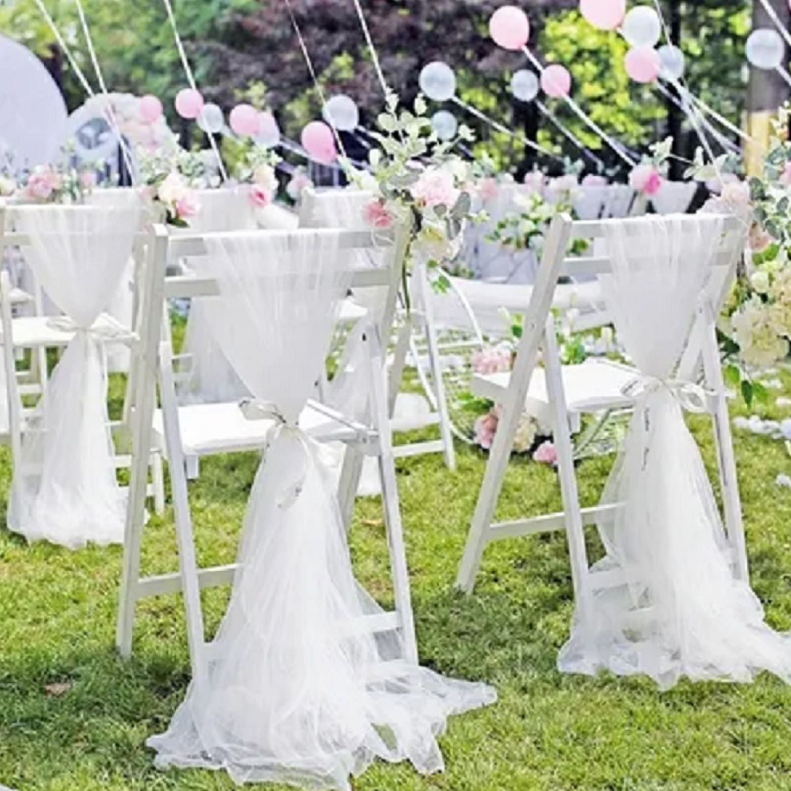 Outdoor Wedding Chair Back Decoration Chair Back Flower European Wedding Decoration Chair Back Long Yarn