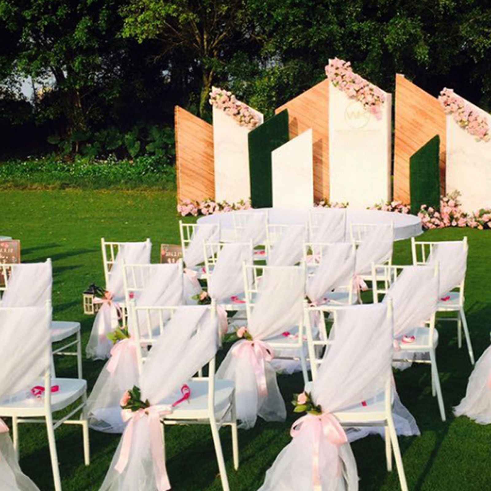 Outdoor Wedding Chair Back Decoration Chair Back Flower European Wedding Decoration Chair Back Long Yarn