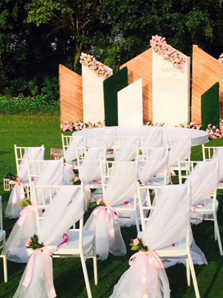 Outdoor Wedding Chair Back Decoration Chair Back Flower European Wedding Decoration Chair Back Long Yarn