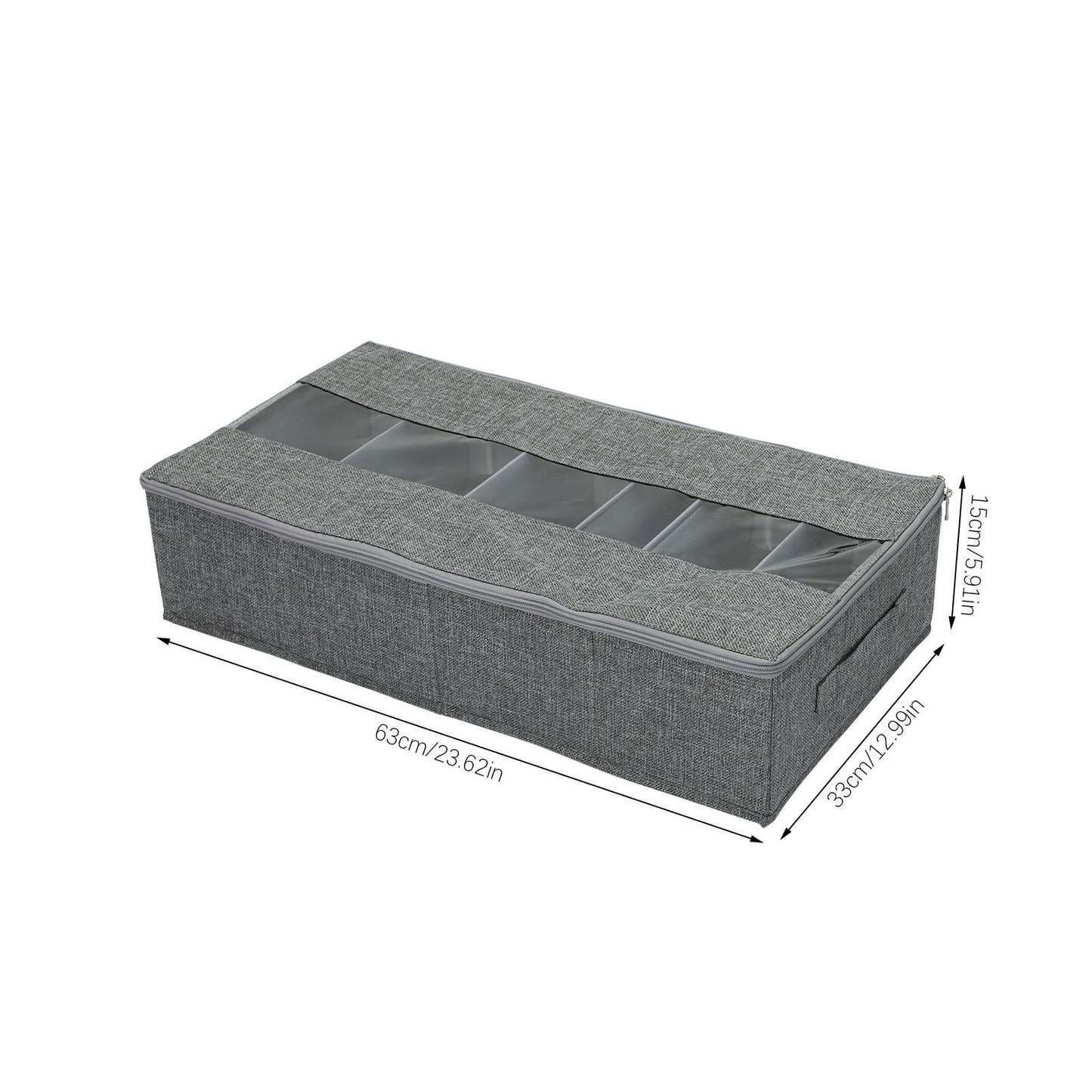 Washable Cotton Linen Six Grid Shoe Box