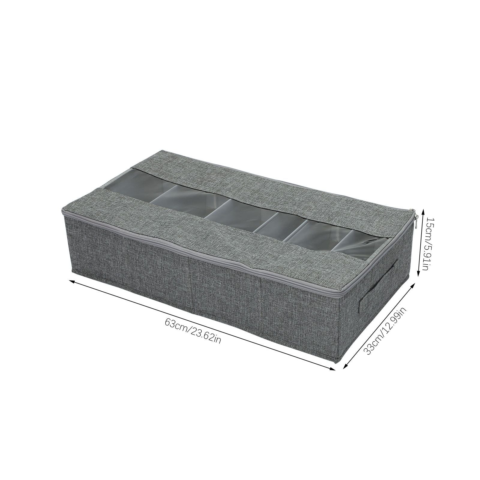 Washable Cotton Linen Six Grid Shoe Box