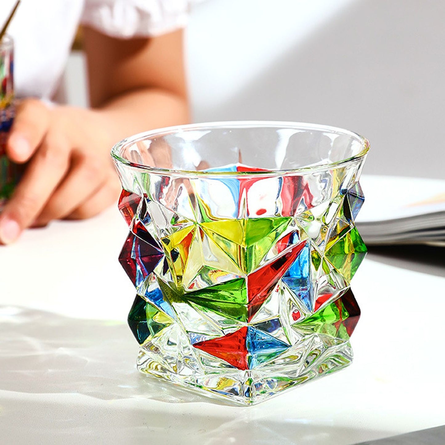 Whiskey Glass Painted Crystal Glass