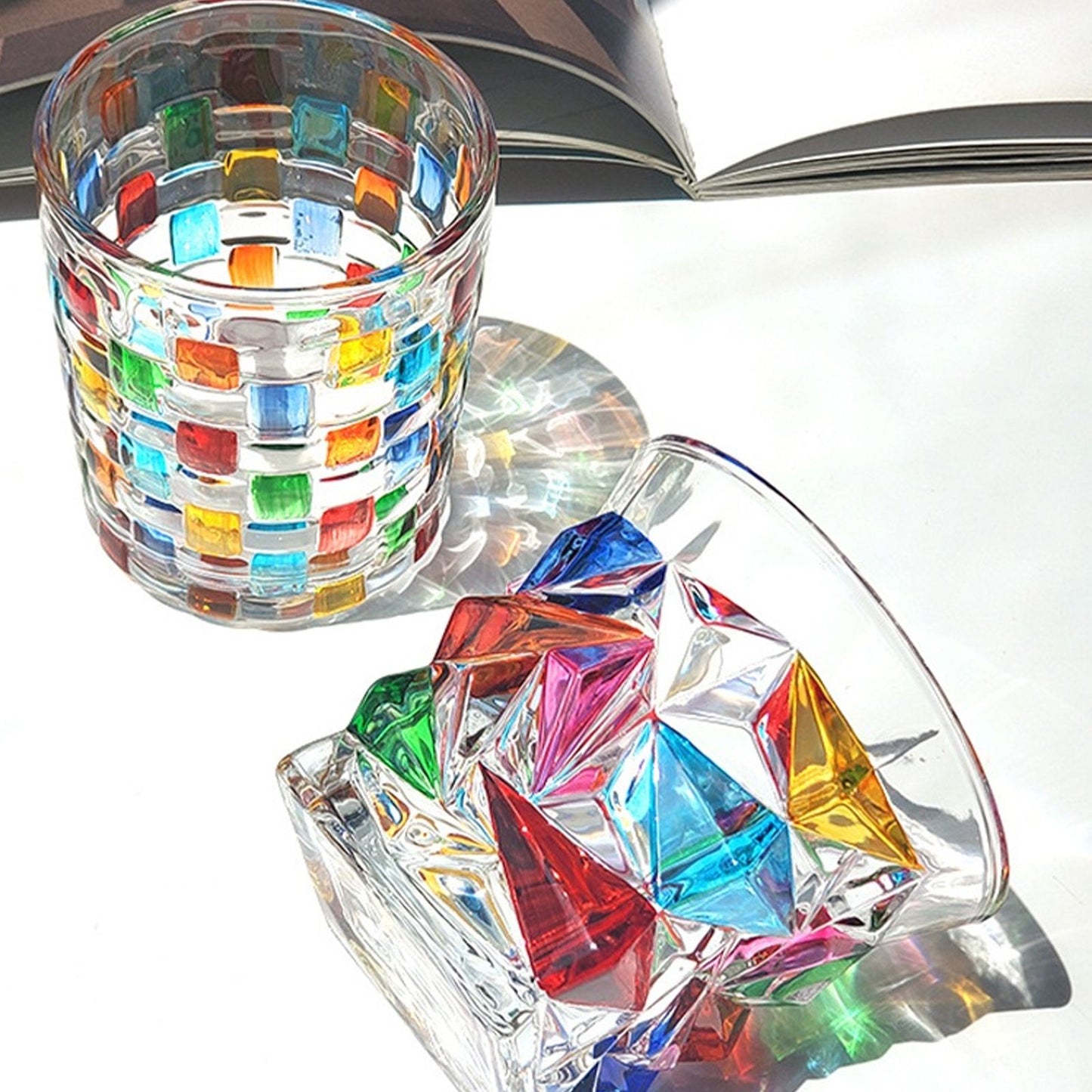 Whiskey Glass Painted Crystal Glass