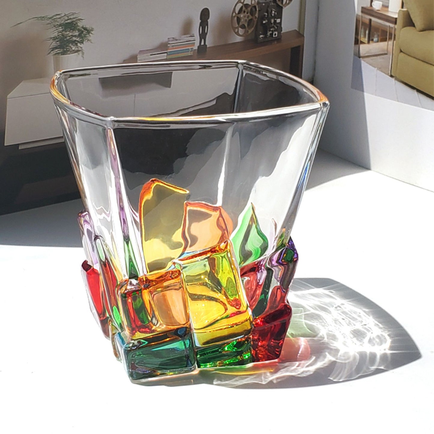 Whiskey Glass Painted Crystal Glass
