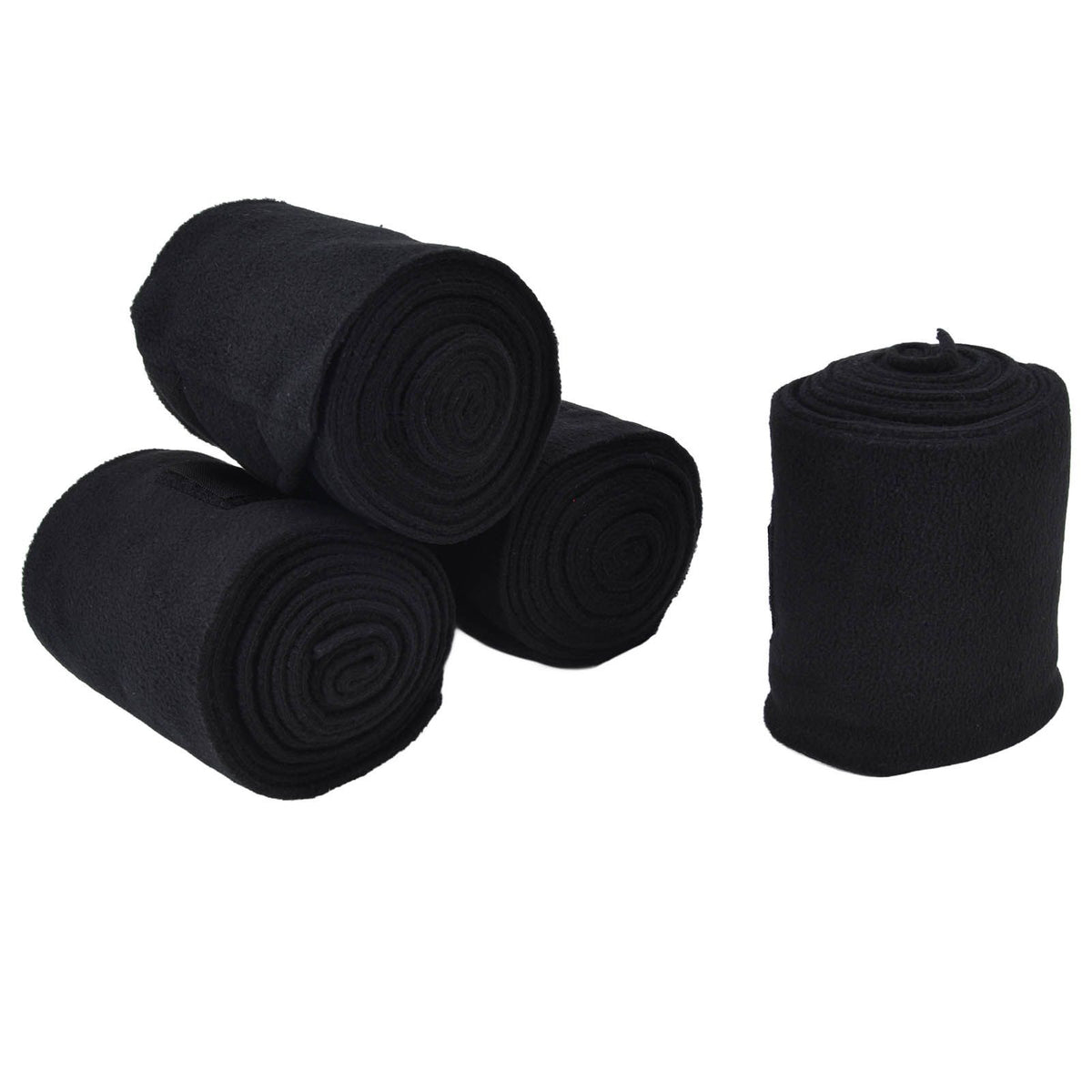 4Pcs Horse Leg Warp Self Adhesive Breathable Wear Resistant, Black