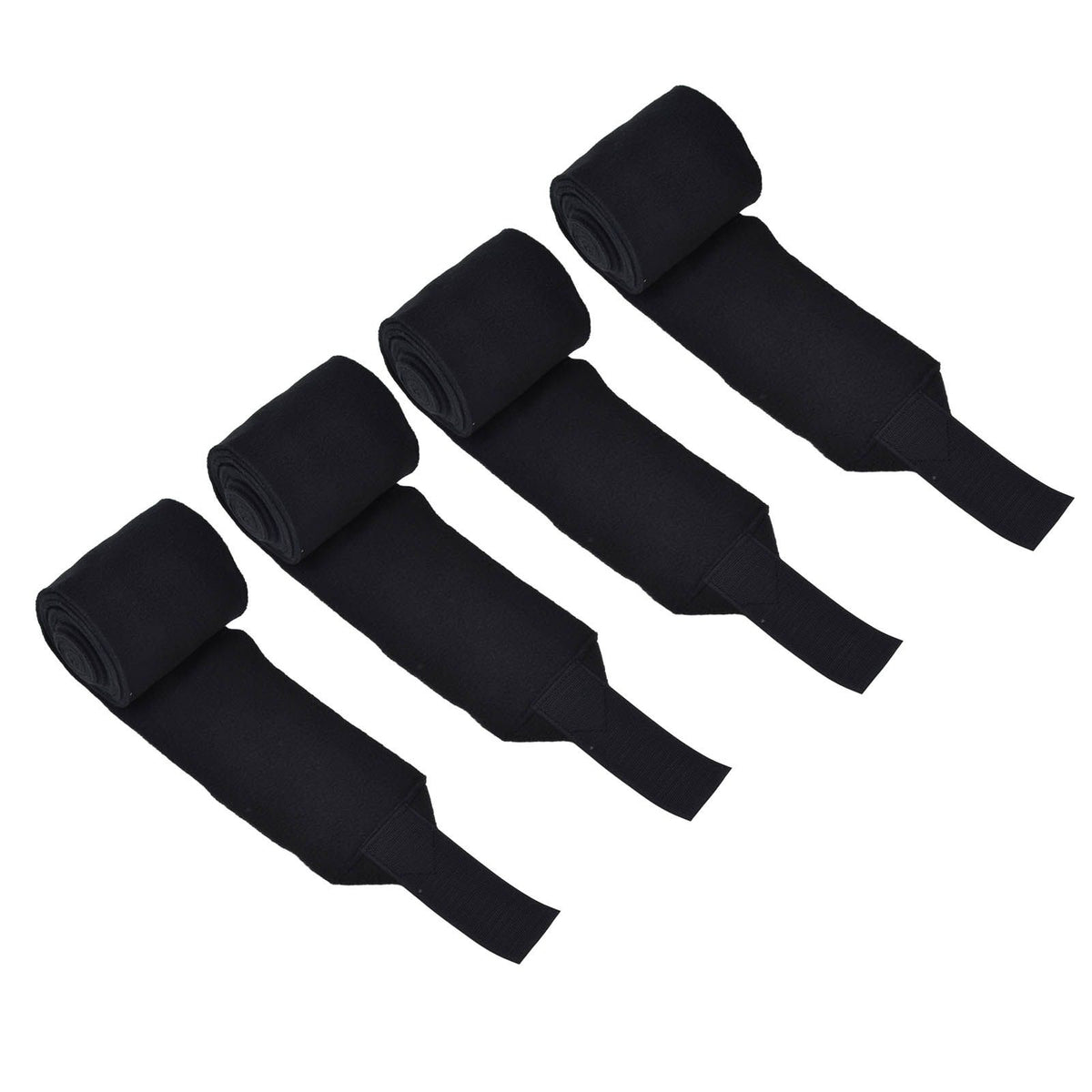 4Pcs Horse Leg Warp Self Adhesive Breathable Wear Resistant, Black