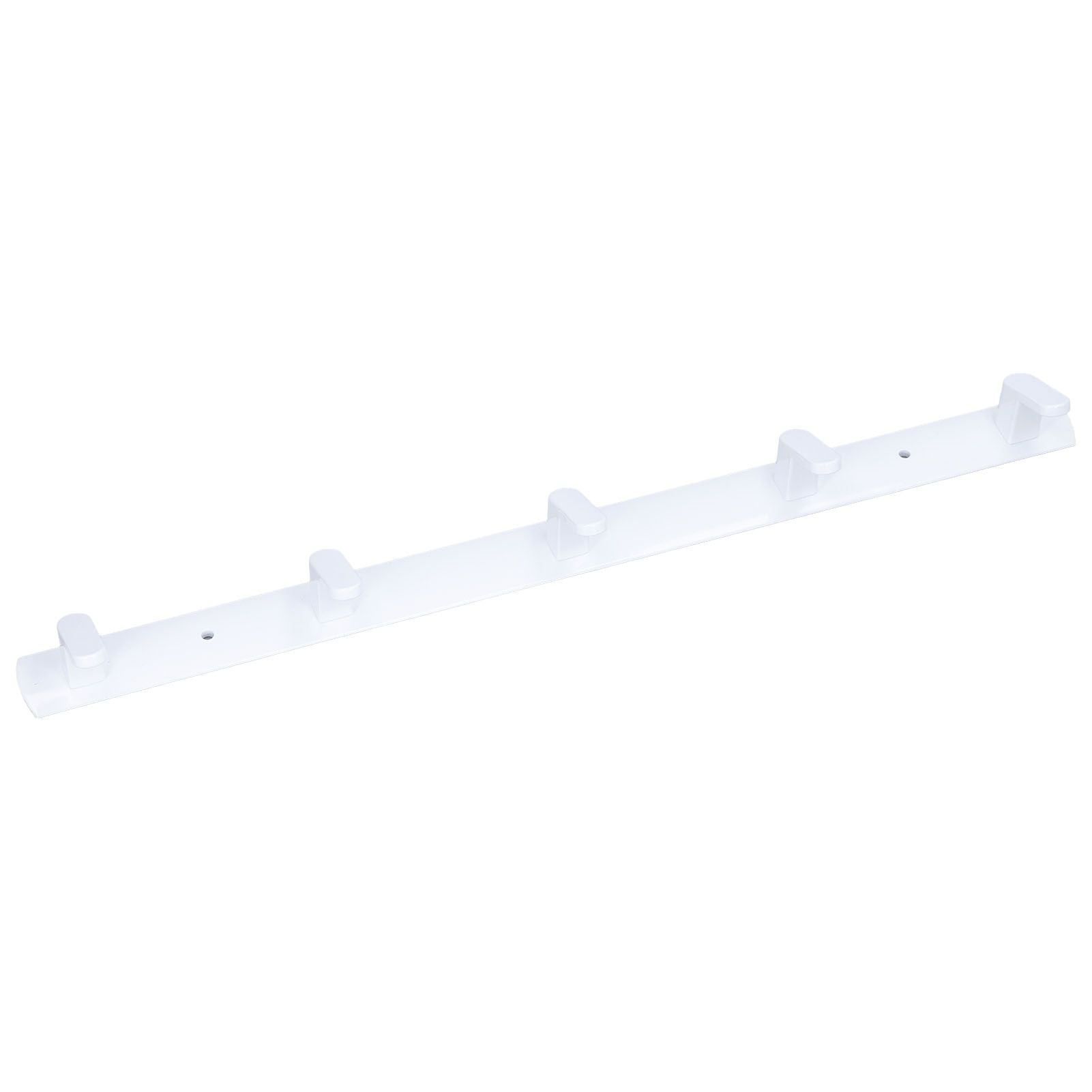 Wall Mounted Coat Rack Modern Stylish Coat Hanger Rack with 5 Hooks for Bathroom Living Room White