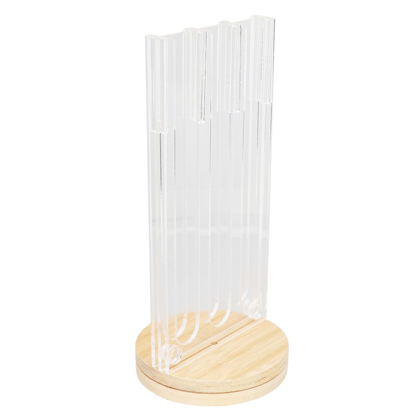 Coffee Capsule Holder Acrylic Bamboo Wood 48 Holes Rotatable Pod Rack Stand for Home