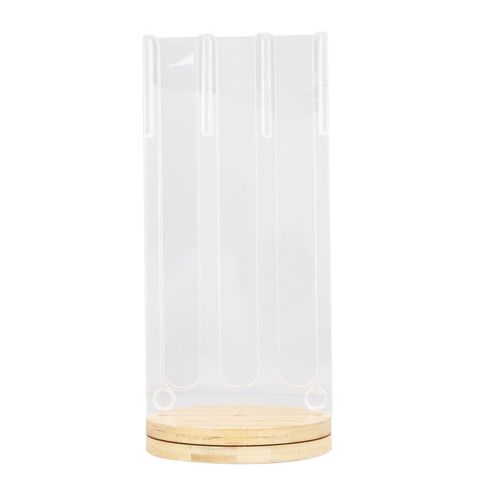 Coffee Capsule Holder Acrylic Bamboo Wood 48 Holes Rotatable Pod Rack Stand for Home
