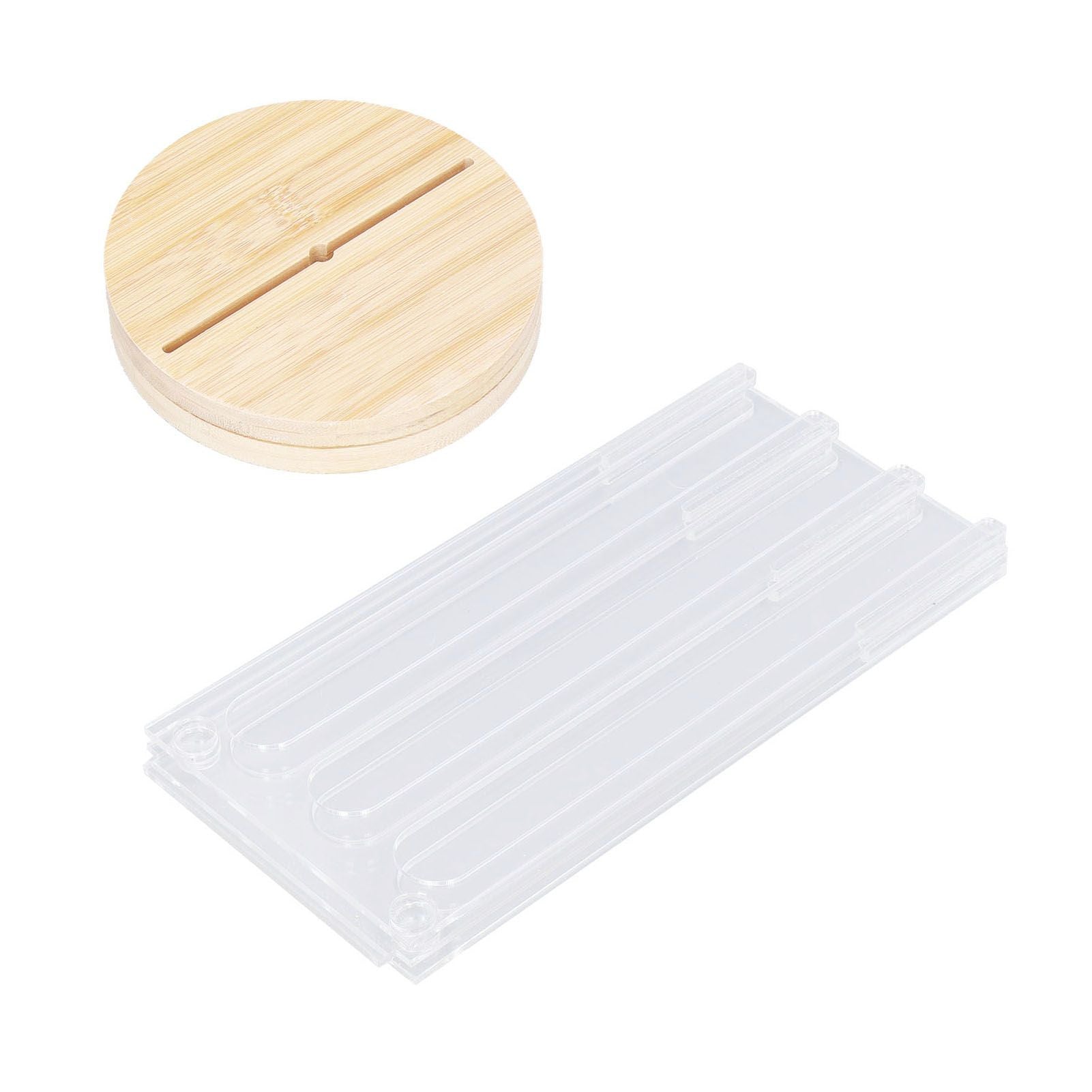 Coffee Capsule Holder Acrylic Bamboo Wood 48 Holes Rotatable Pod Rack Stand for Home