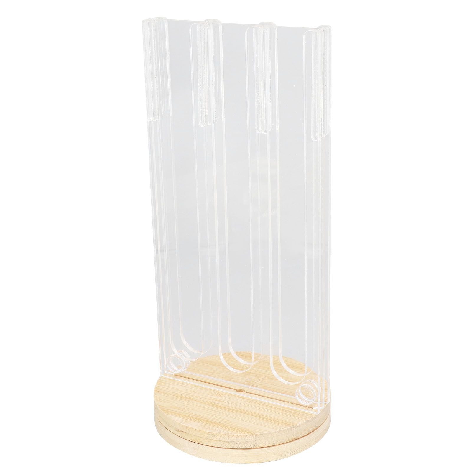 Coffee Capsule Holder Acrylic Bamboo Wood 48 Holes Rotatable Pod Rack Stand for Home