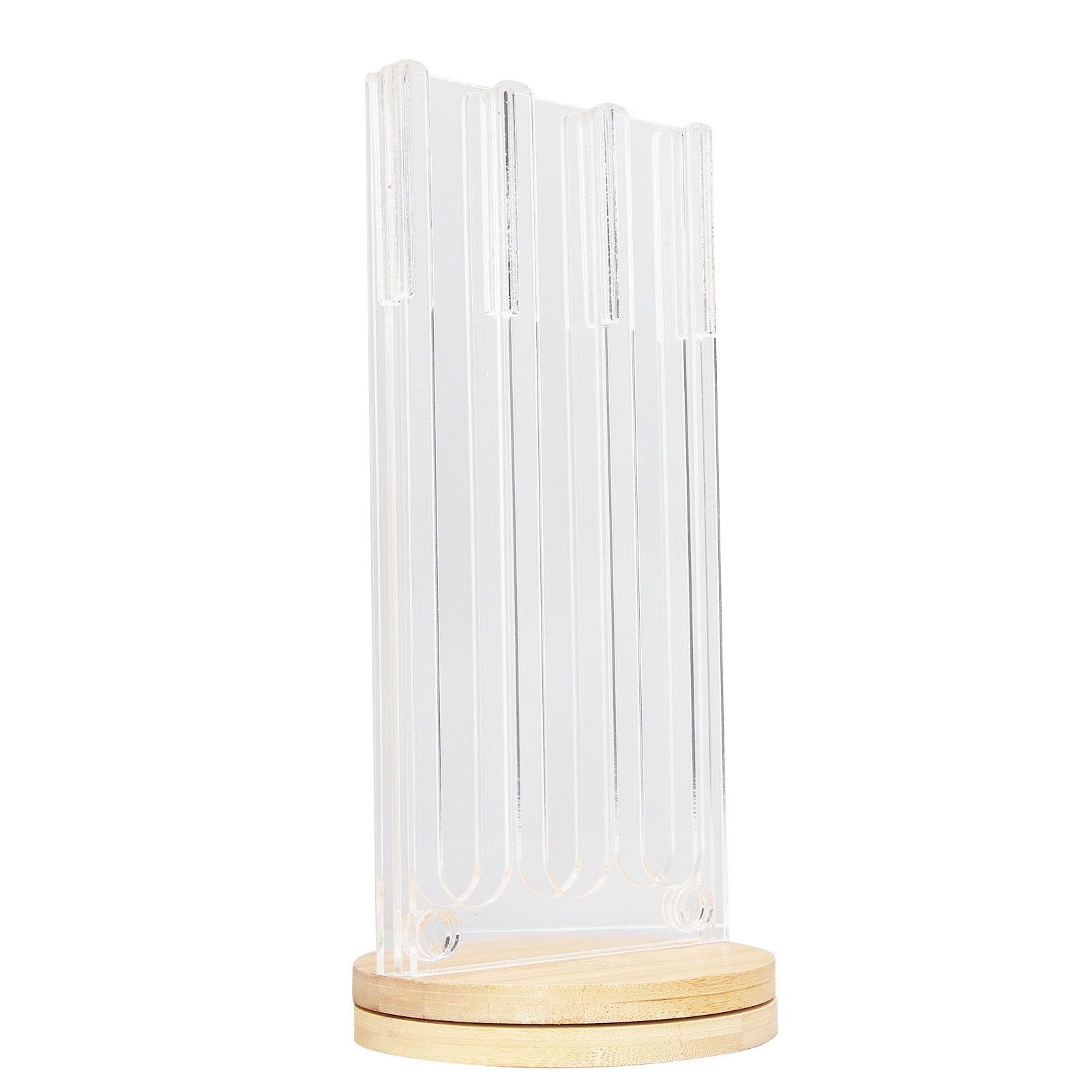 Coffee Capsule Holder Acrylic Bamboo Wood 48 Holes Rotatable Pod Rack Stand for Home