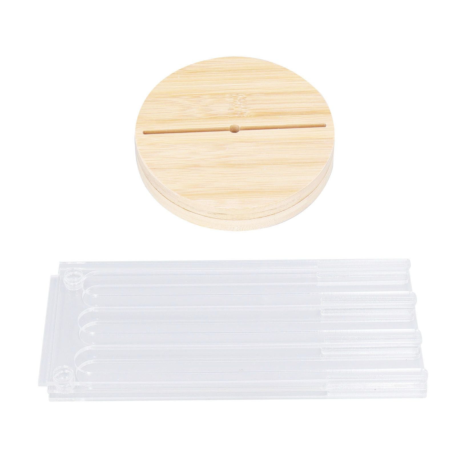 Coffee Capsule Holder Acrylic Bamboo Wood 48 Holes Rotatable Pod Rack Stand for Home