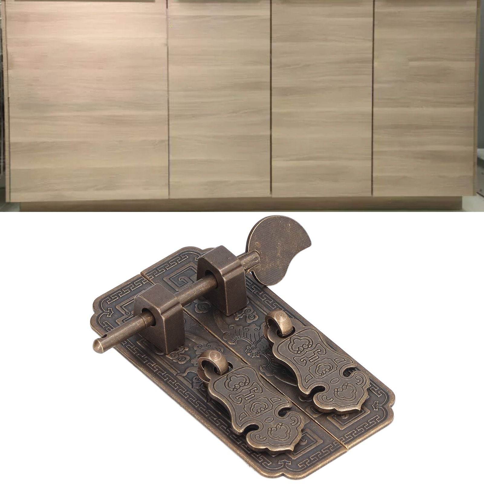 Cabinet Faceplate Brass Material Bronze Auspicious Bat Pattern Retro Chinese Cabinet Handles for Wardrobes