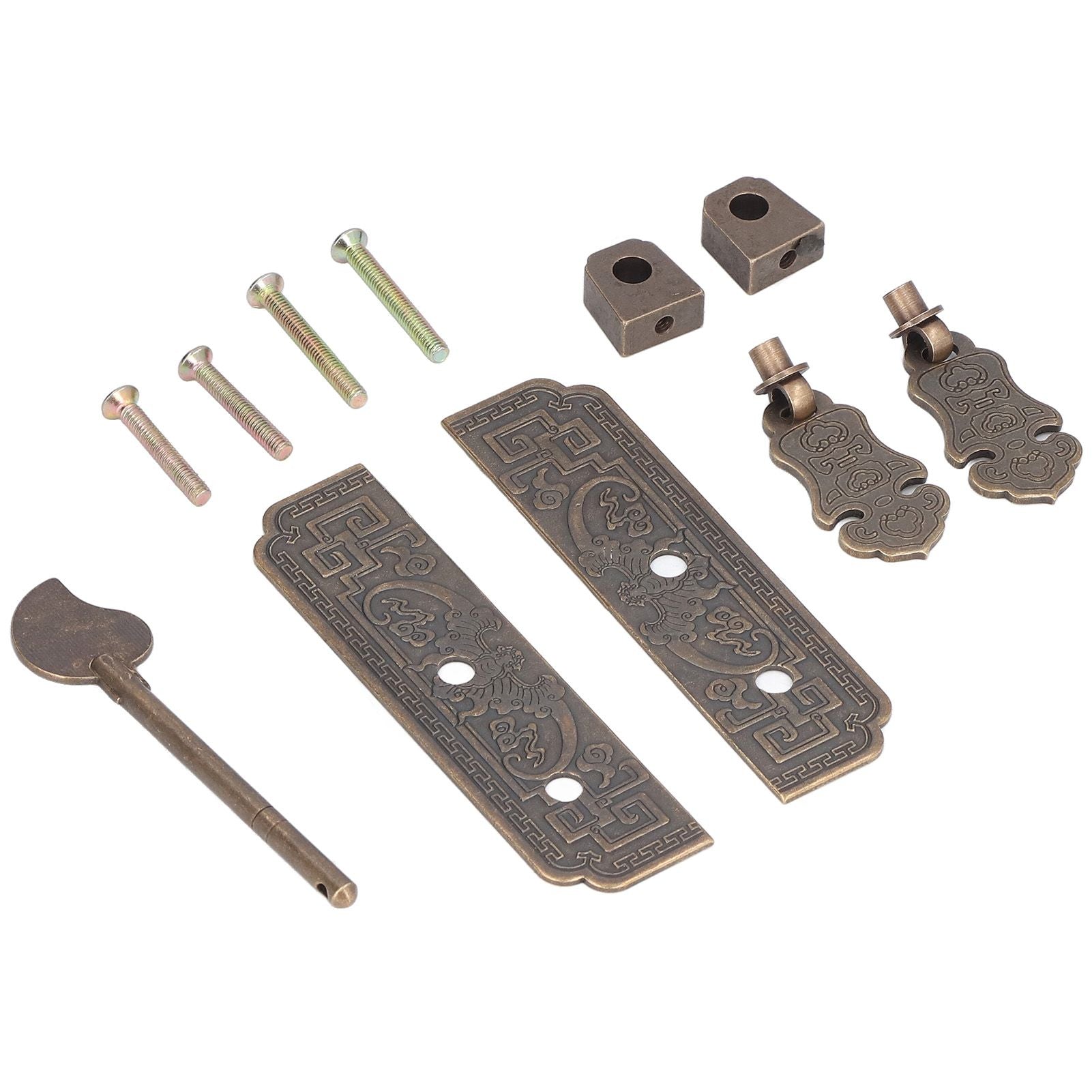 Cabinet Faceplate Brass Material Bronze Auspicious Bat Pattern Retro Chinese Cabinet Handles for Wardrobes