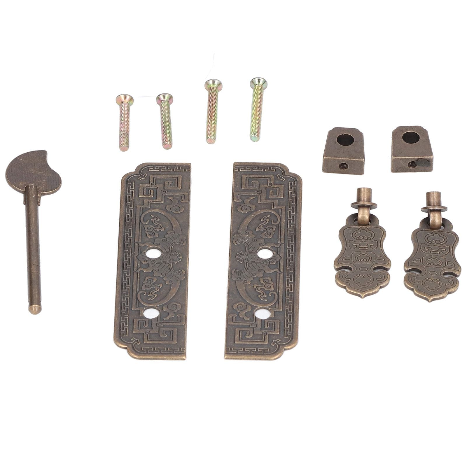 Cabinet Faceplate Brass Material Bronze Auspicious Bat Pattern Retro Chinese Cabinet Handles for Wardrobes