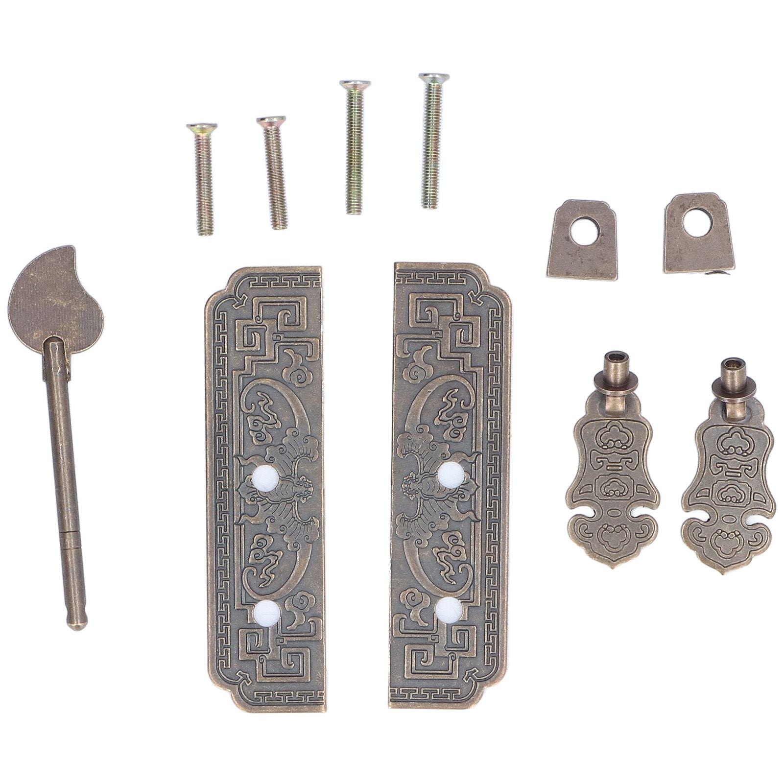 Cabinet Faceplate Brass Material Bronze Auspicious Bat Pattern Retro Chinese Cabinet Handles for Wardrobes
