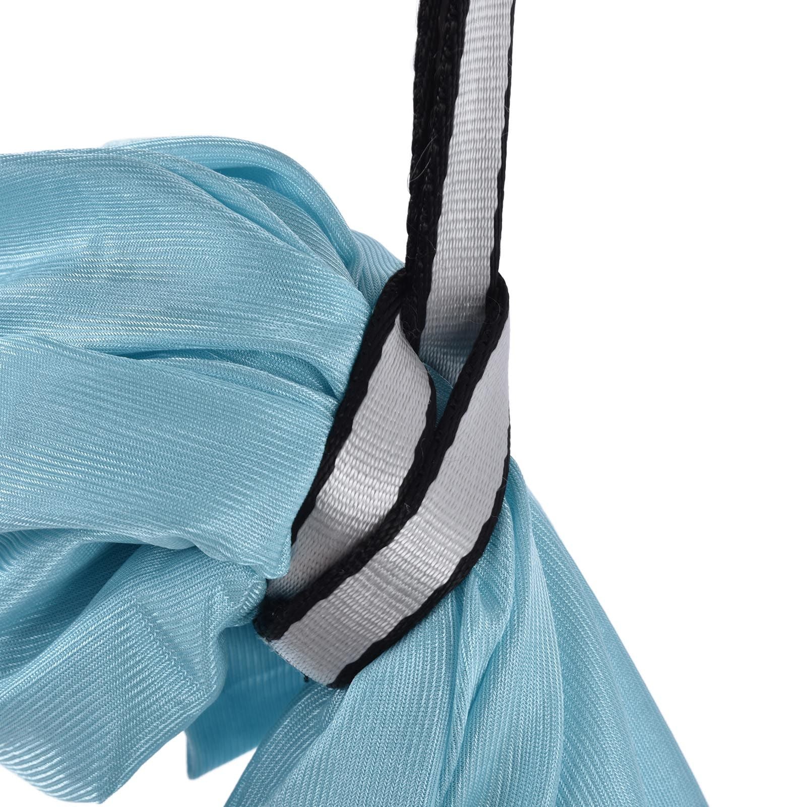 Yoga Hammock Durable Elastic 25KN Aerial Yoga Hammock with Daisy Chains O Ring for Body Firming Aerial YogaLight Blue