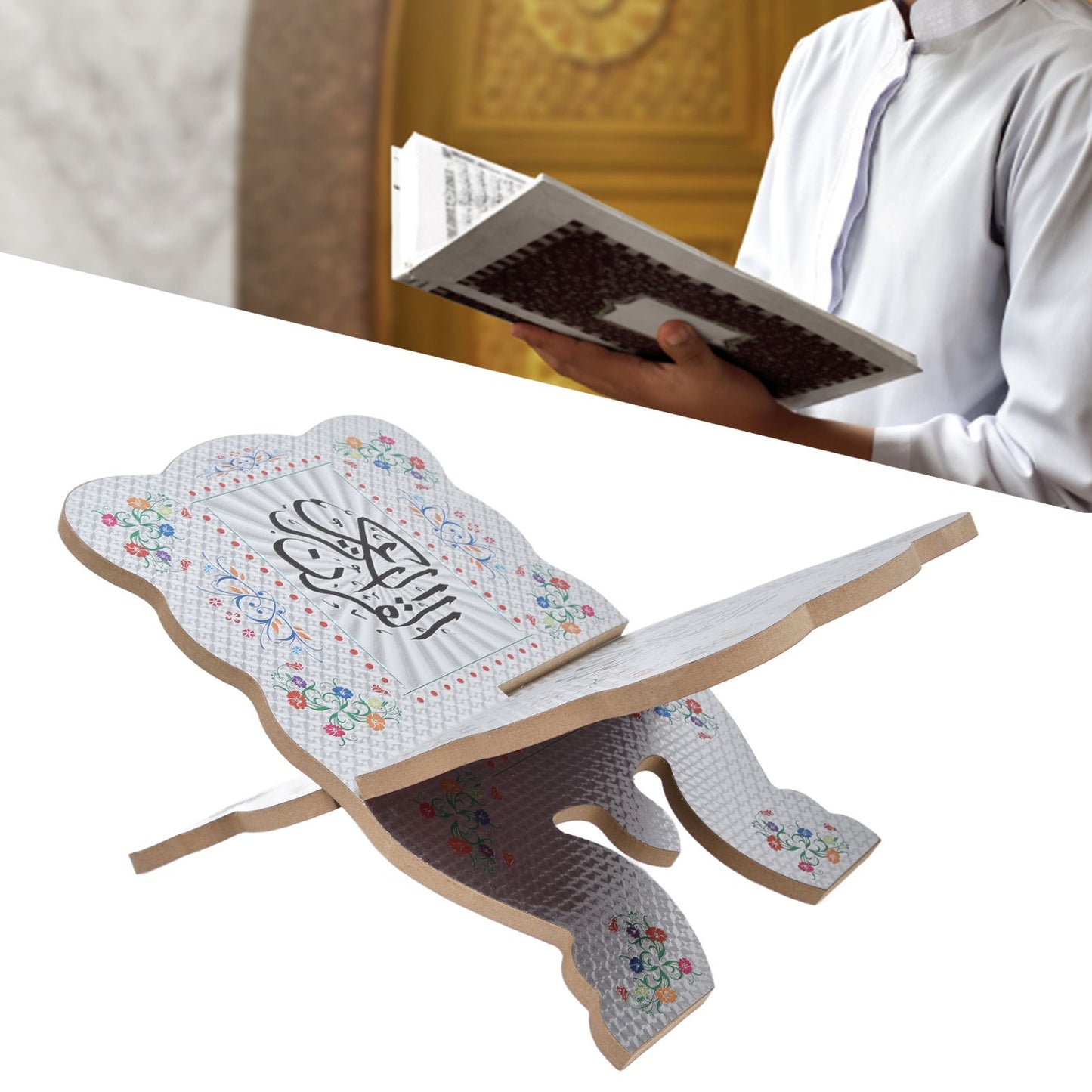 Quran Book Stand Holder Boxwood Bible Display Holders Rack for Muslim Teachers ChildrenJM01864