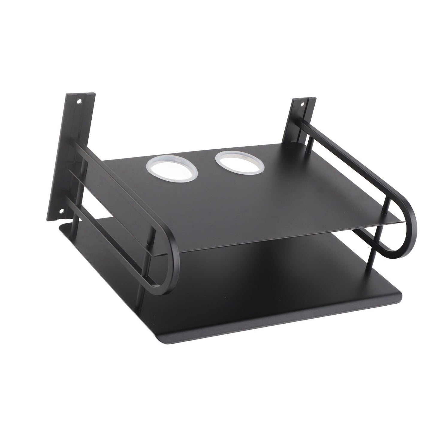 Double Layer Floating Wall Shelf TV Box Shelf Wall Mounted Router DVD Cable Box Shelf for Household