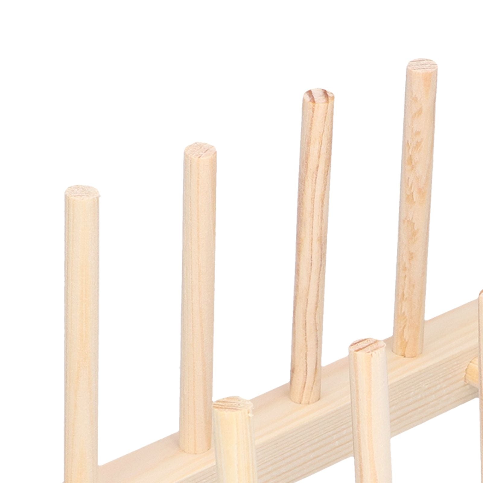 Bamboo Dish Plate Lightweight Portable Environmental Friendly Durable Pine Wood Dish Rack5 Grids 23cm