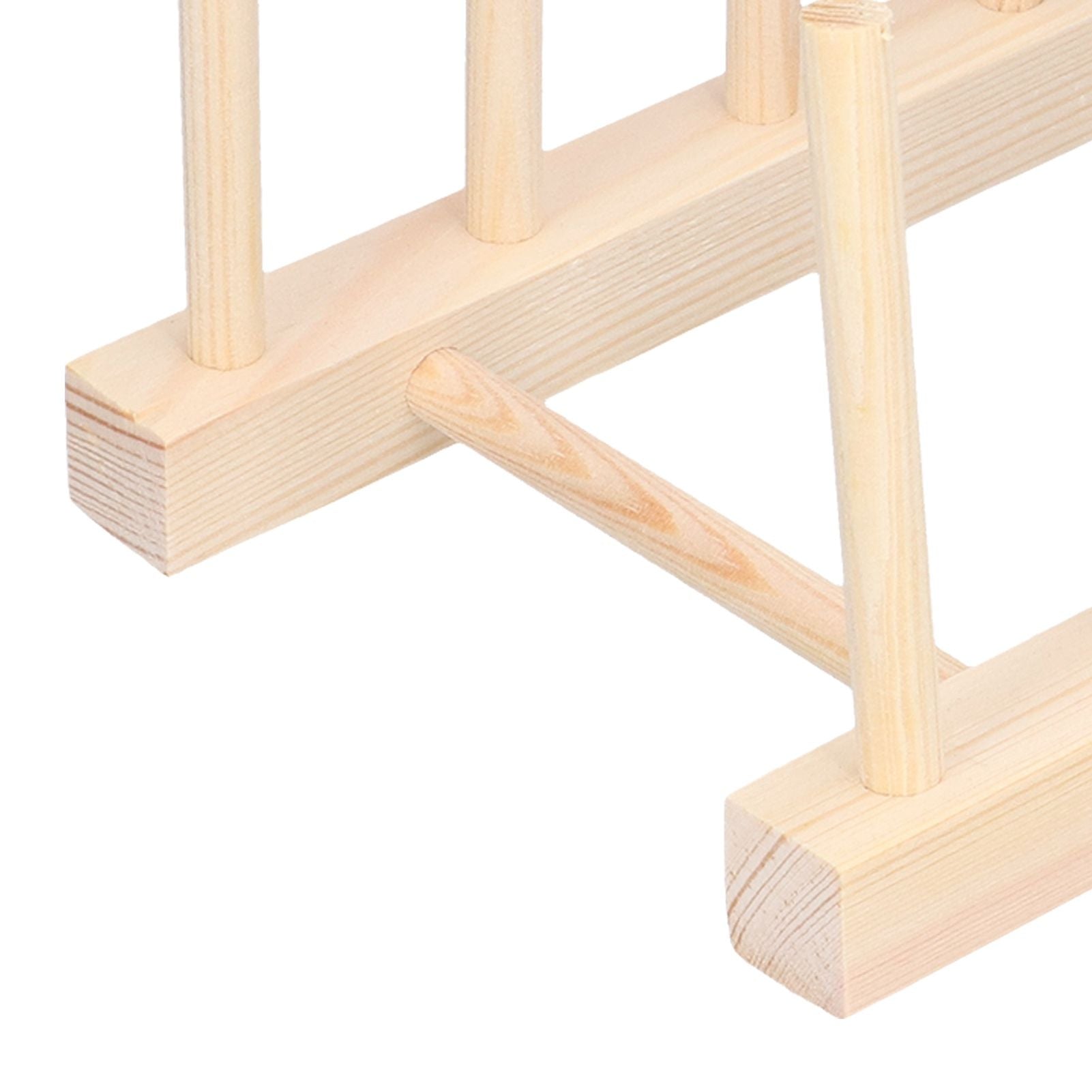 Bamboo Dish Plate Lightweight Portable Environmental Friendly Durable Pine Wood Dish Rack5 Grids 23cm
