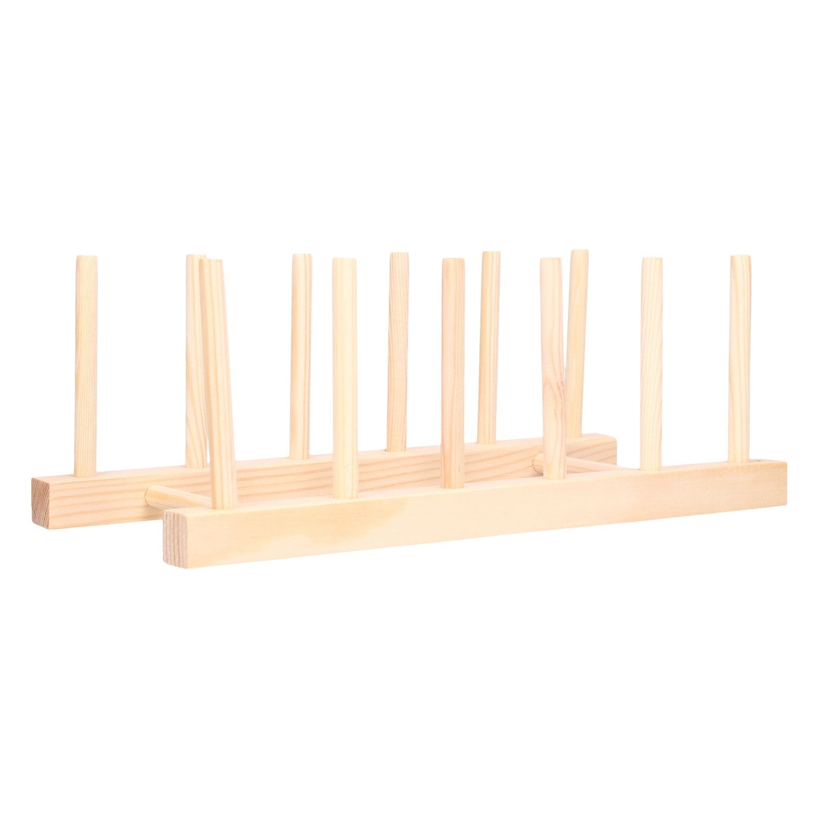 Bamboo Dish Plate Lightweight Portable Environmental Friendly Durable Pine Wood Dish Rack5 Grids 28cm