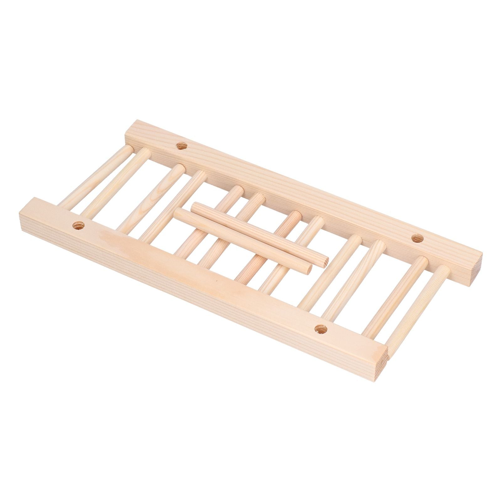 Bamboo Dish Plate Lightweight Portable Environmental Friendly Durable Pine Wood Dish Rack5 Grids 28cm