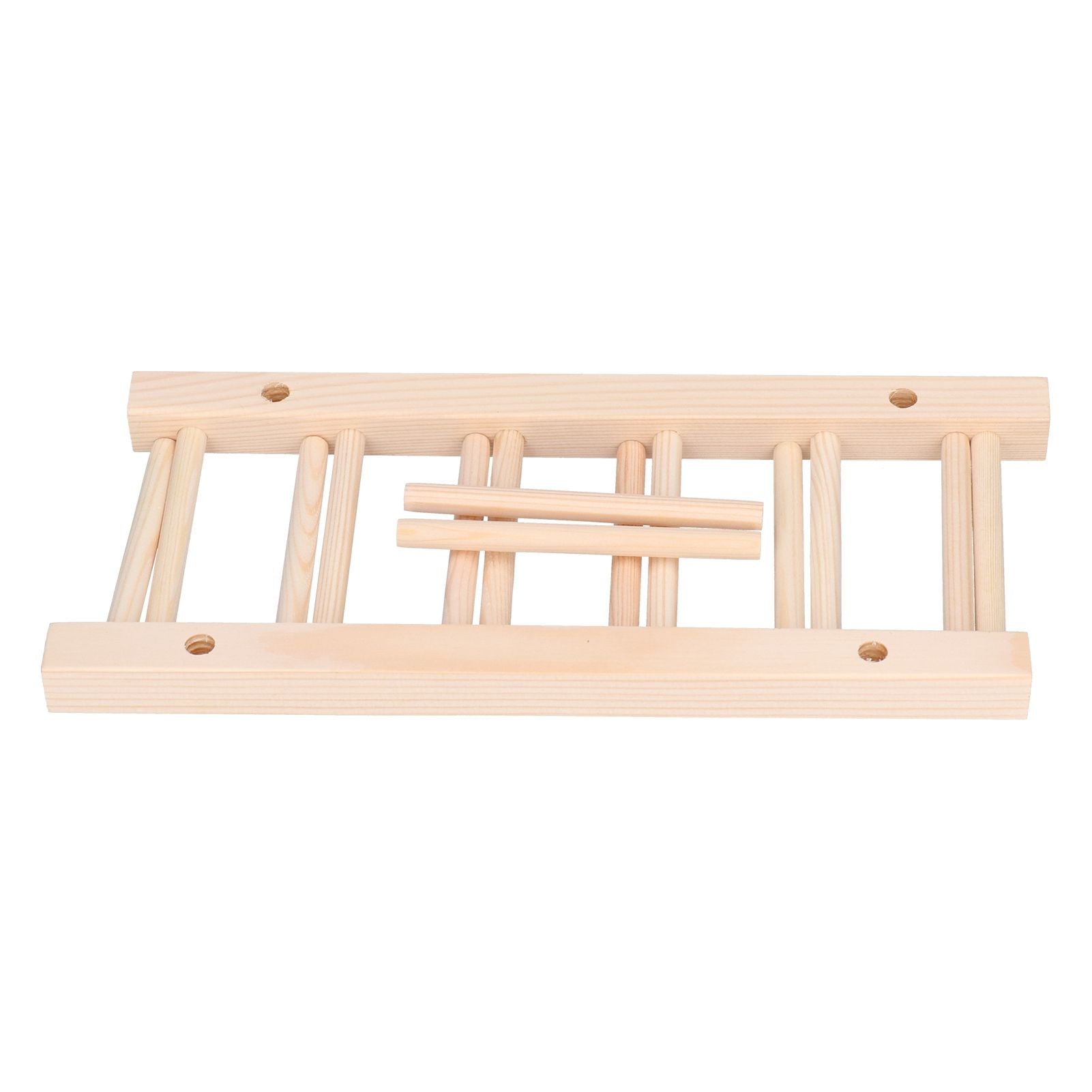 Bamboo Dish Plate Lightweight Portable Environmental Friendly Durable Pine Wood Dish Rack5 Grids 28cm