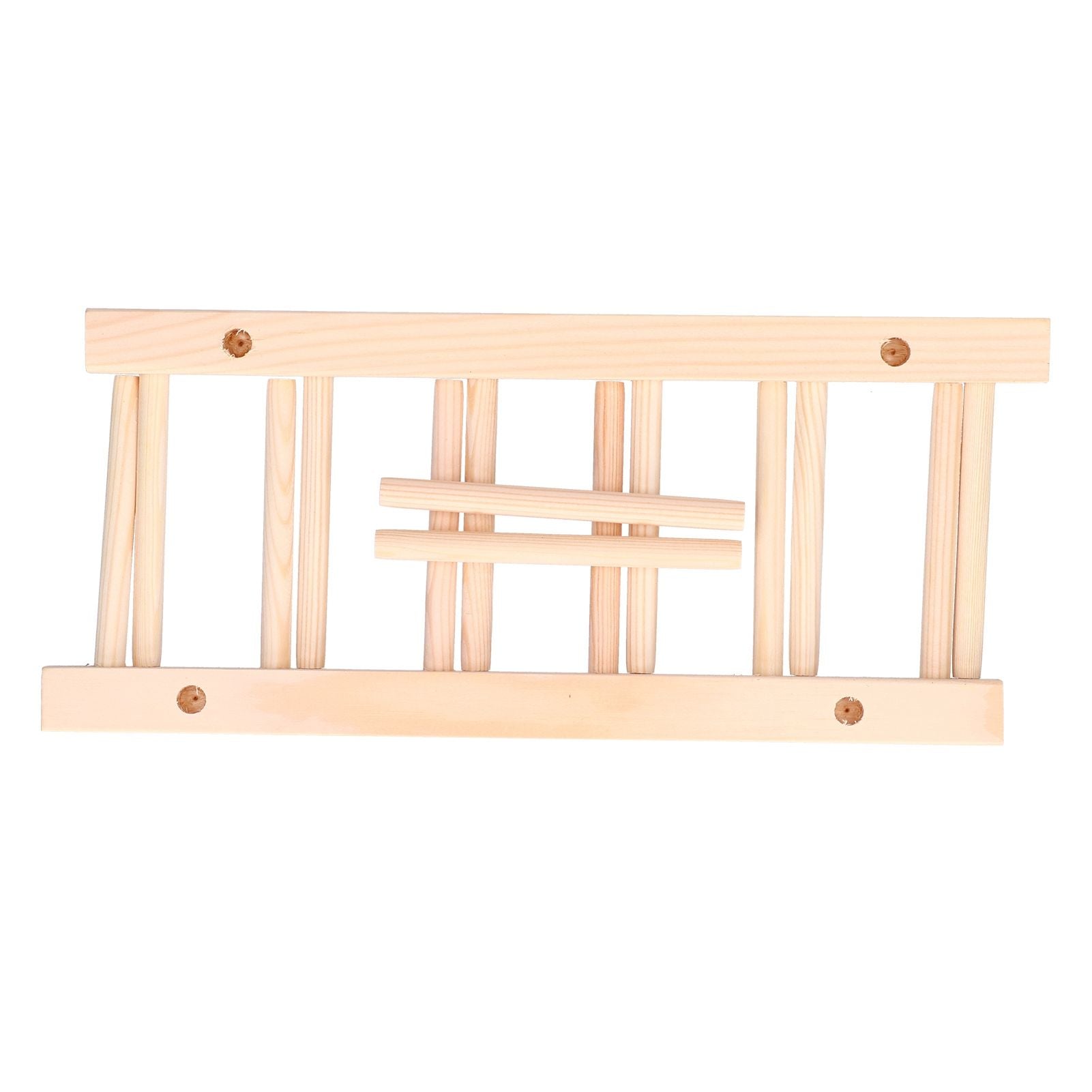 Bamboo Dish Plate Lightweight Portable Environmental Friendly Durable Pine Wood Dish Rack5 Grids 28cm