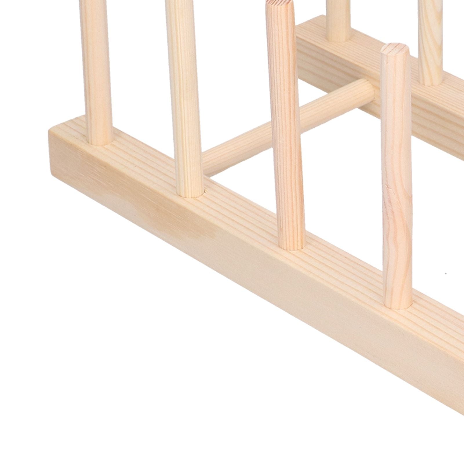 Bamboo Dish Plate Lightweight Portable Environmental Friendly Durable Pine Wood Dish Rack5 Grids 28cm