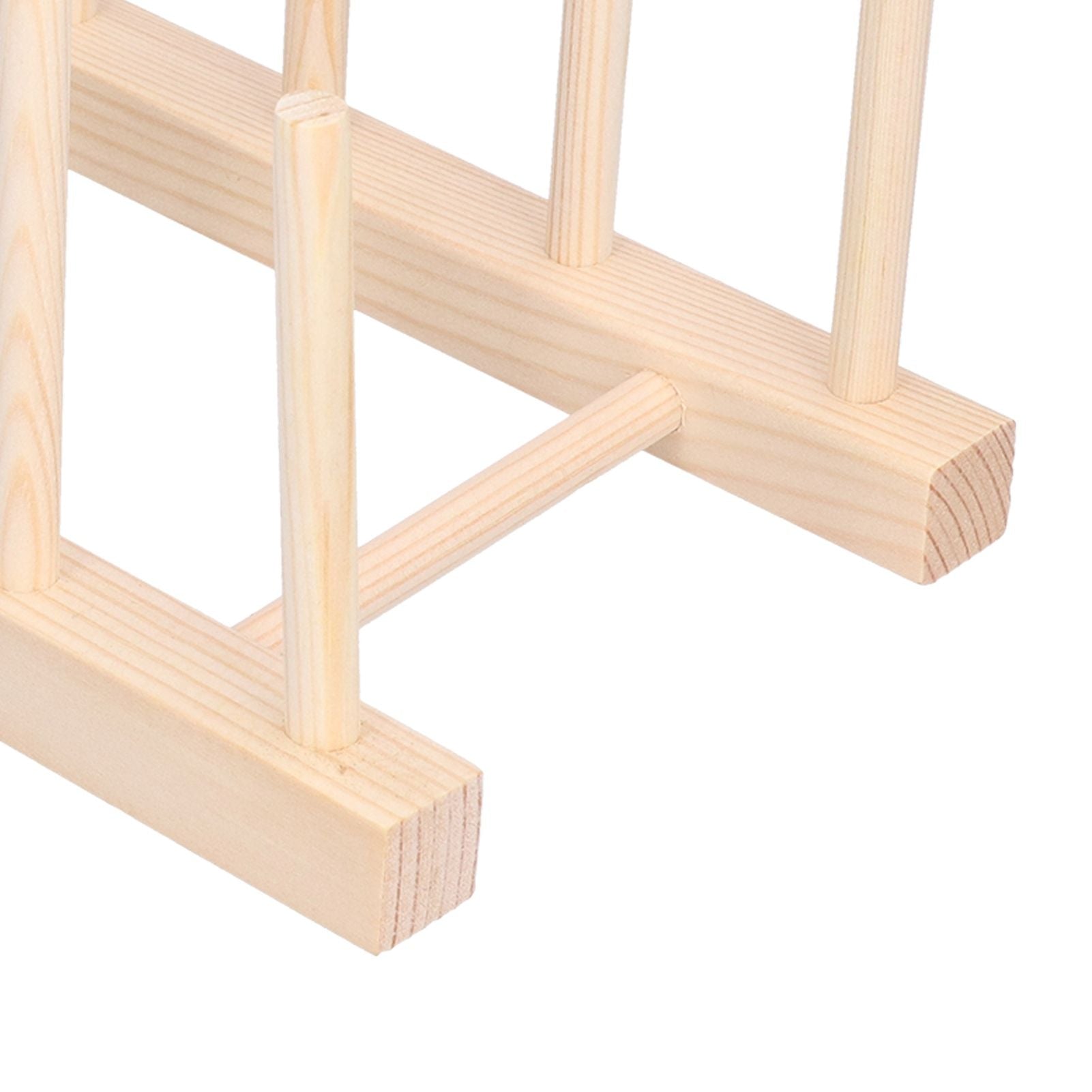 Bamboo Dish Plate Lightweight Portable Environmental Friendly Durable Pine Wood Dish Rack5 Grids 28cm