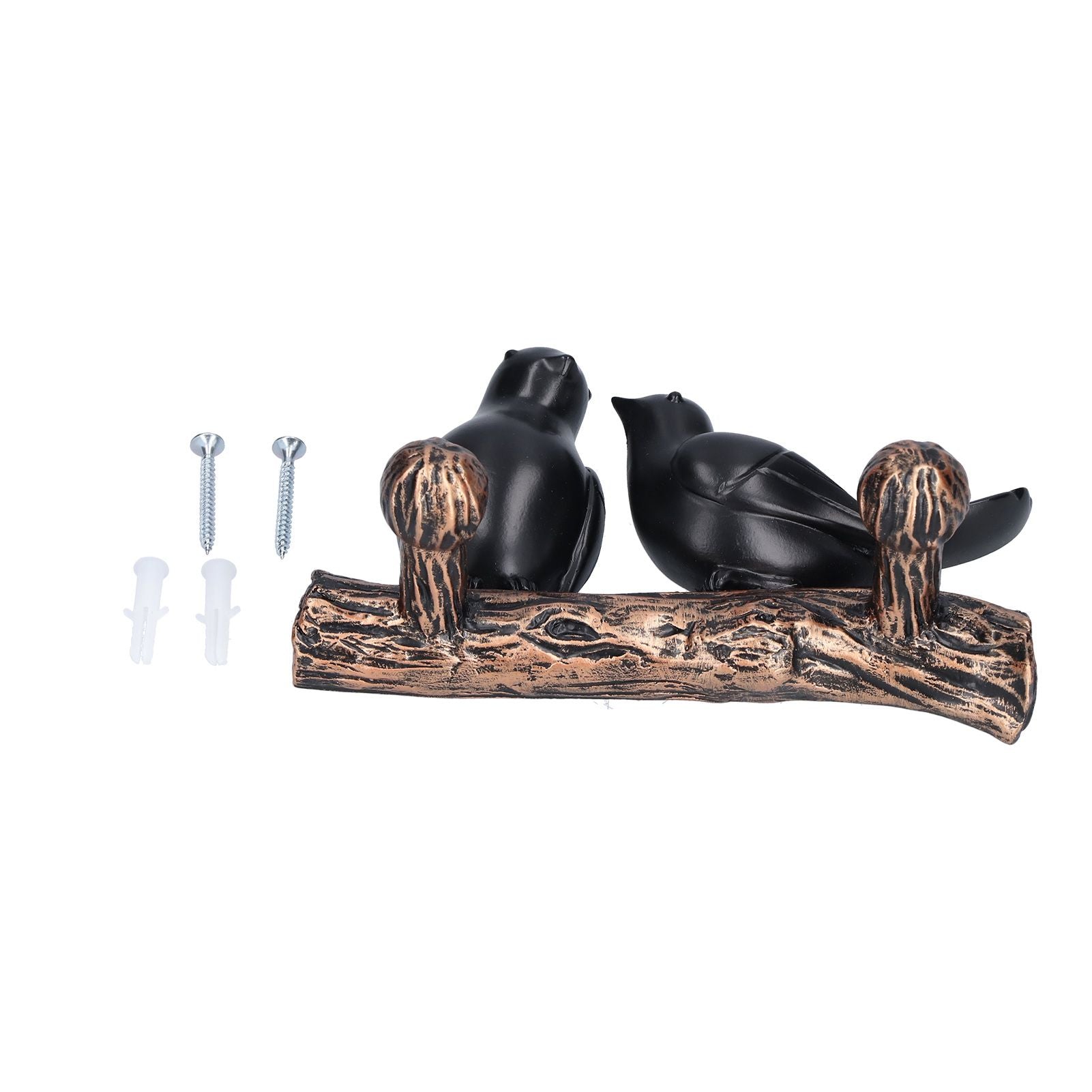 Coat Hook Resin Bird Key Hanger Wall Mounted Hat Towel Bag Hanger for Home Living Room KitchenMetallic Color