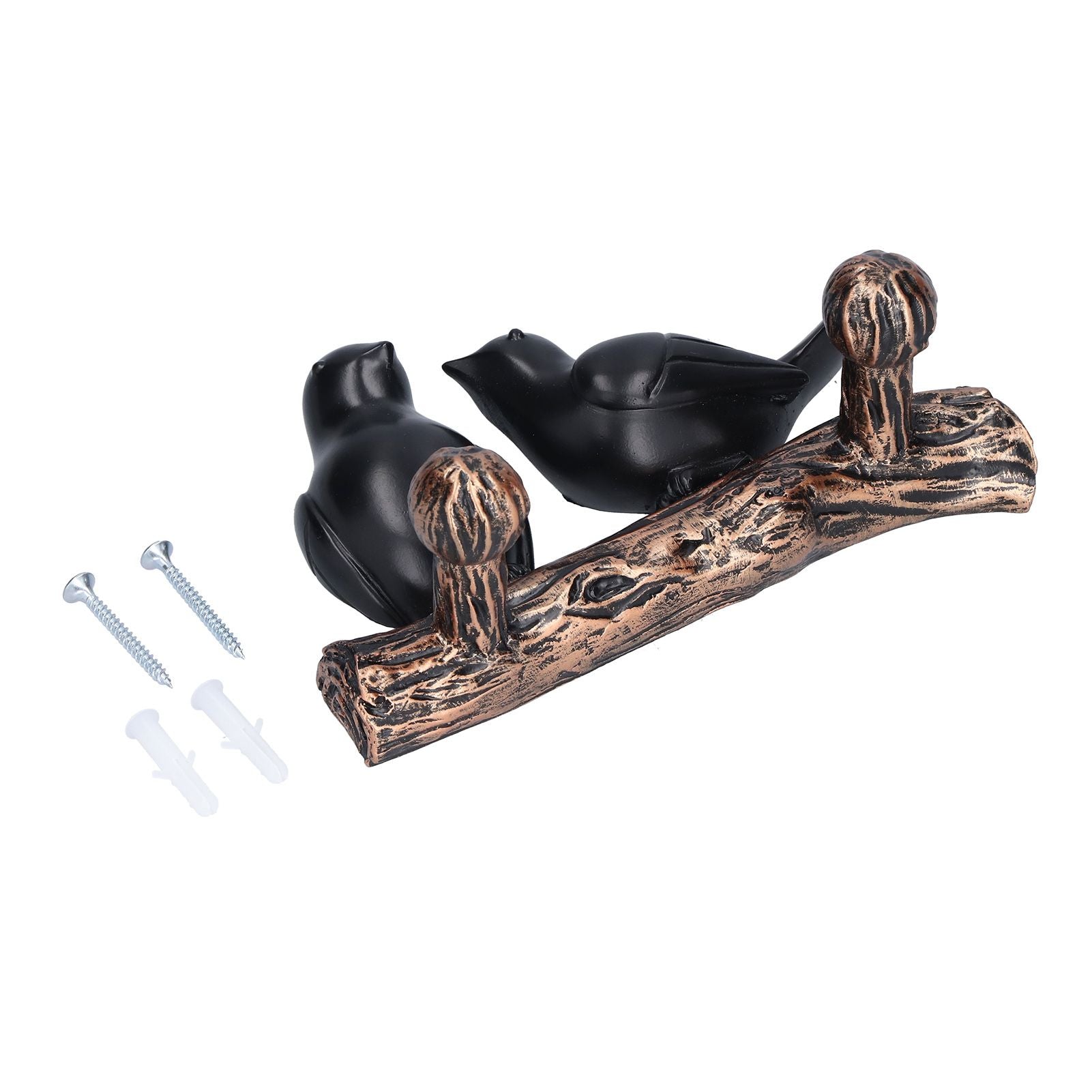 Coat Hook Resin Bird Key Hanger Wall Mounted Hat Towel Bag Hanger for Home Living Room KitchenMetallic Color