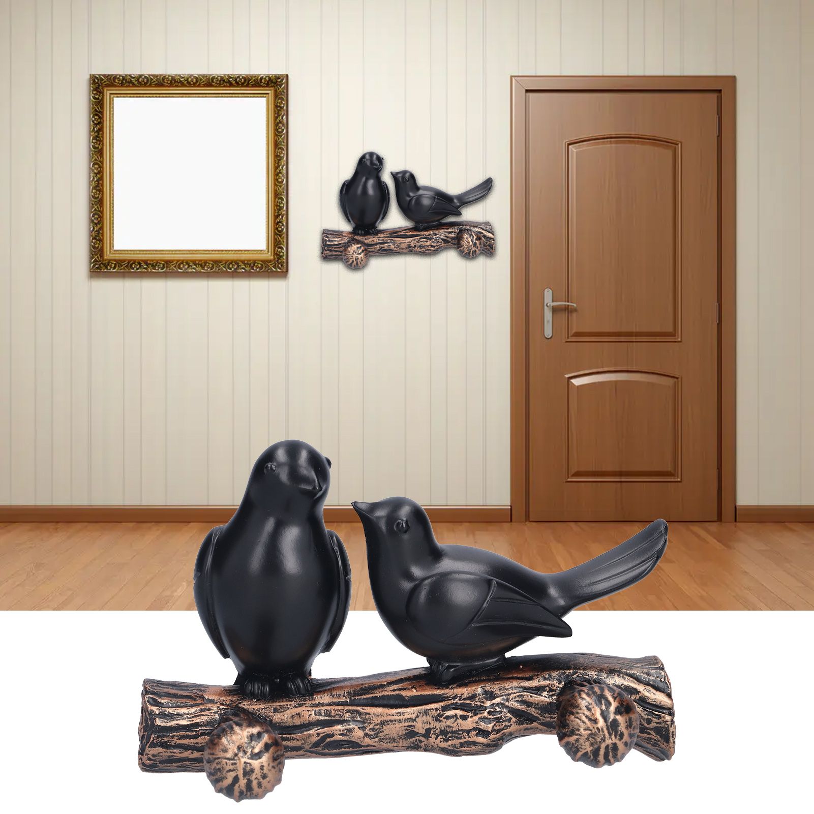 Coat Hook Resin Bird Key Hanger Wall Mounted Hat Towel Bag Hanger for Home Living Room KitchenMetallic Color