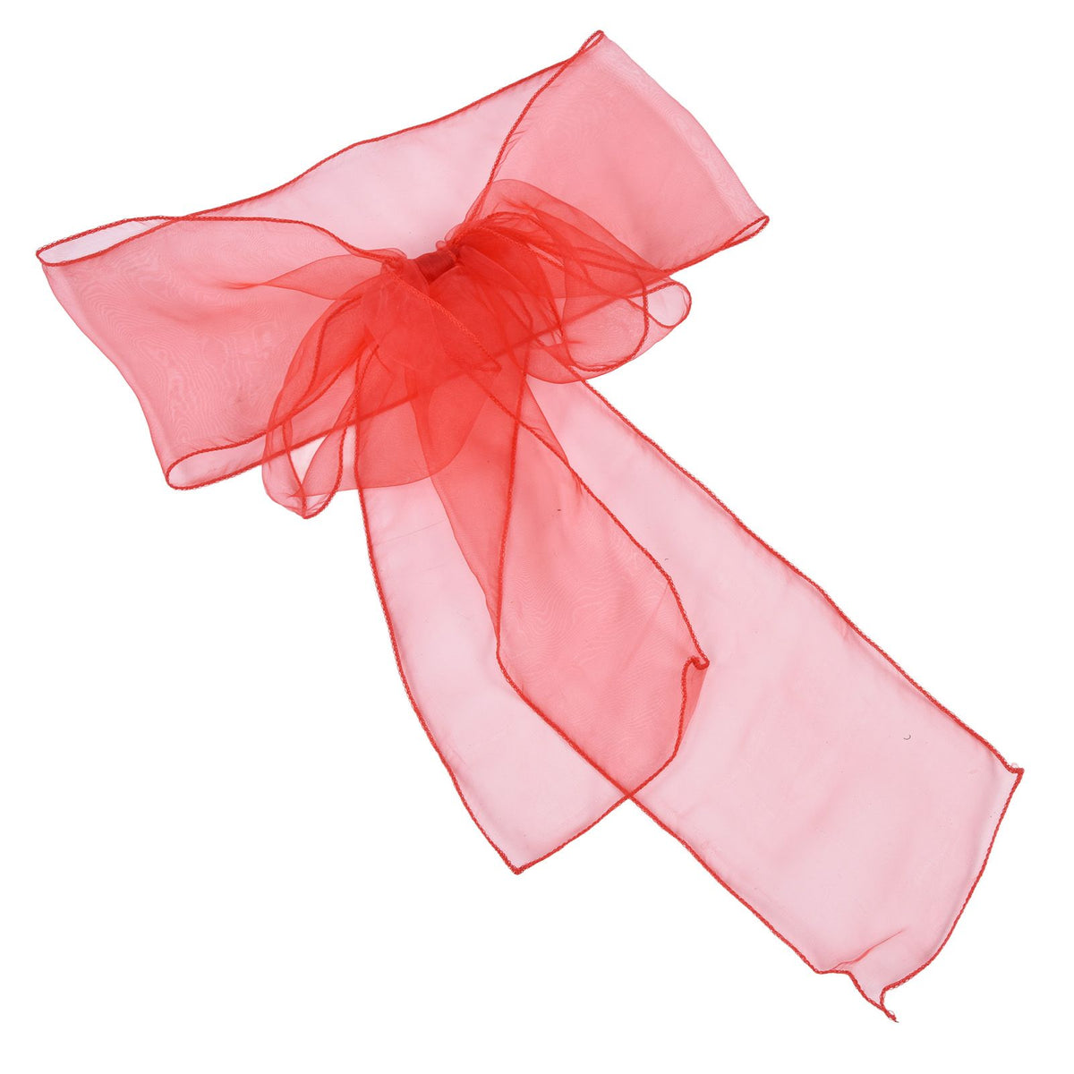 10Pcs Organza Banquet Chair Sash Exquisite Chair Bows Sashes for Wedding Party DecorationBright Red