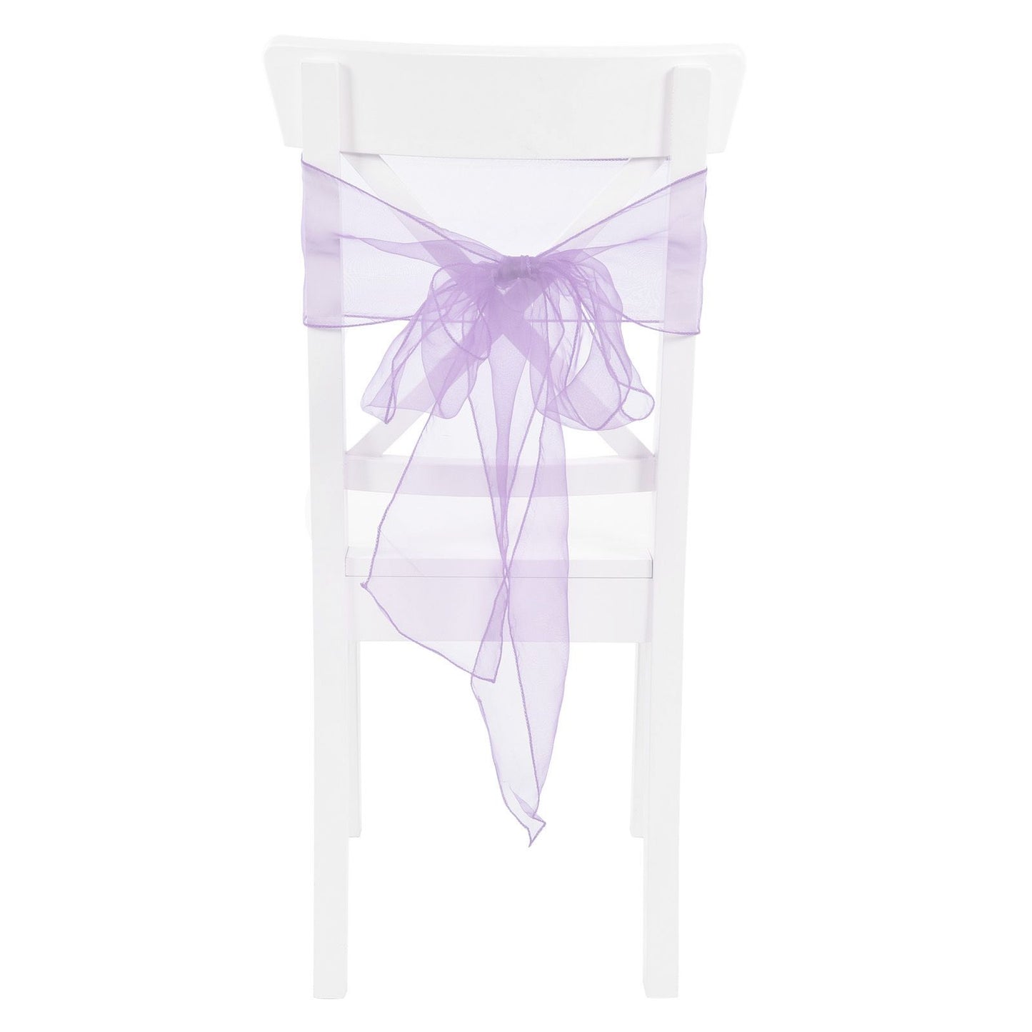 10Pcs Organza Banquet Chair Sash Exquisite Chair Bows Sashes for Wedding Party DecorationLight Purple