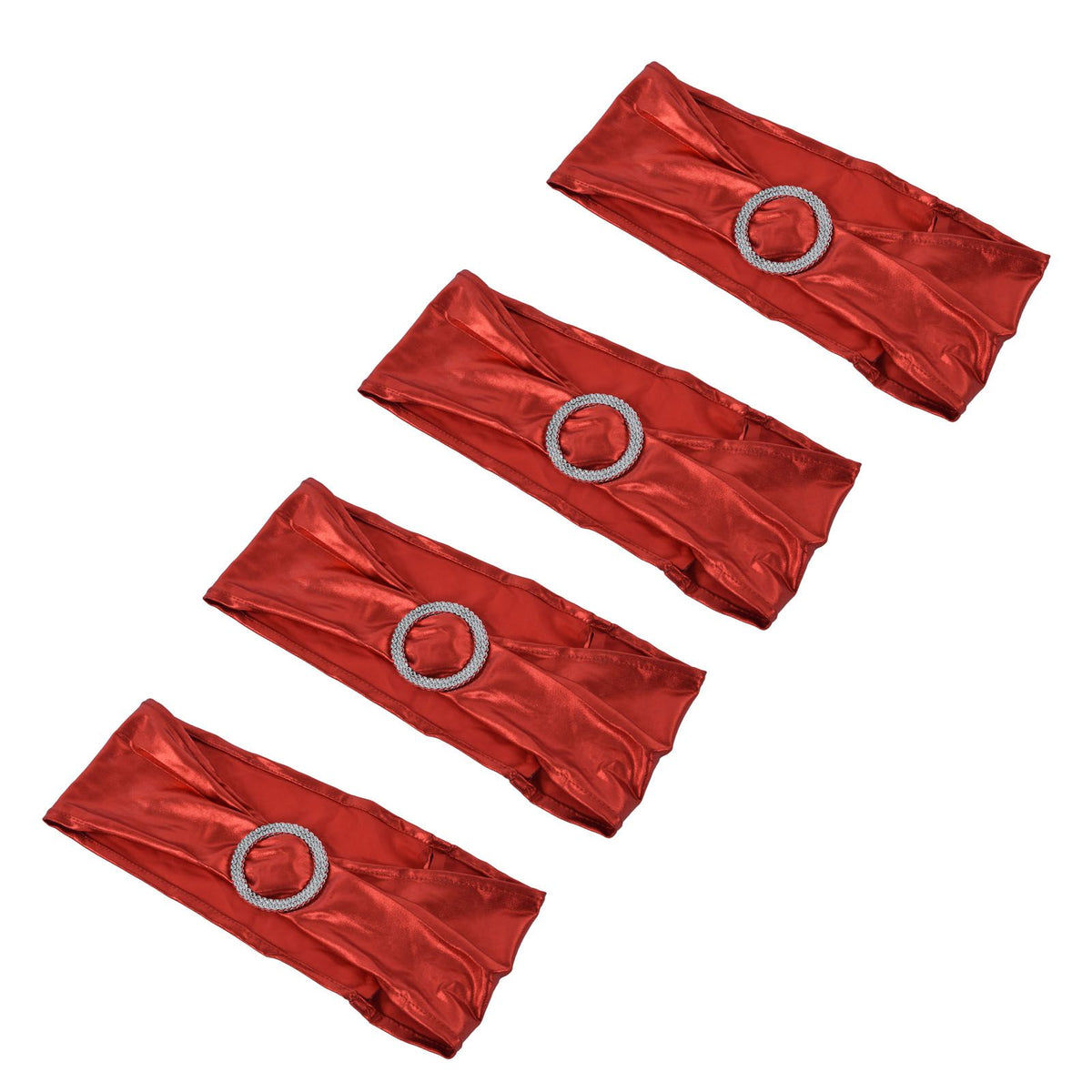 10Pcs Chair Cover Bands Elastic Stretch Sashes Bows for Wedding Banquet Hotel DecorationBright Red