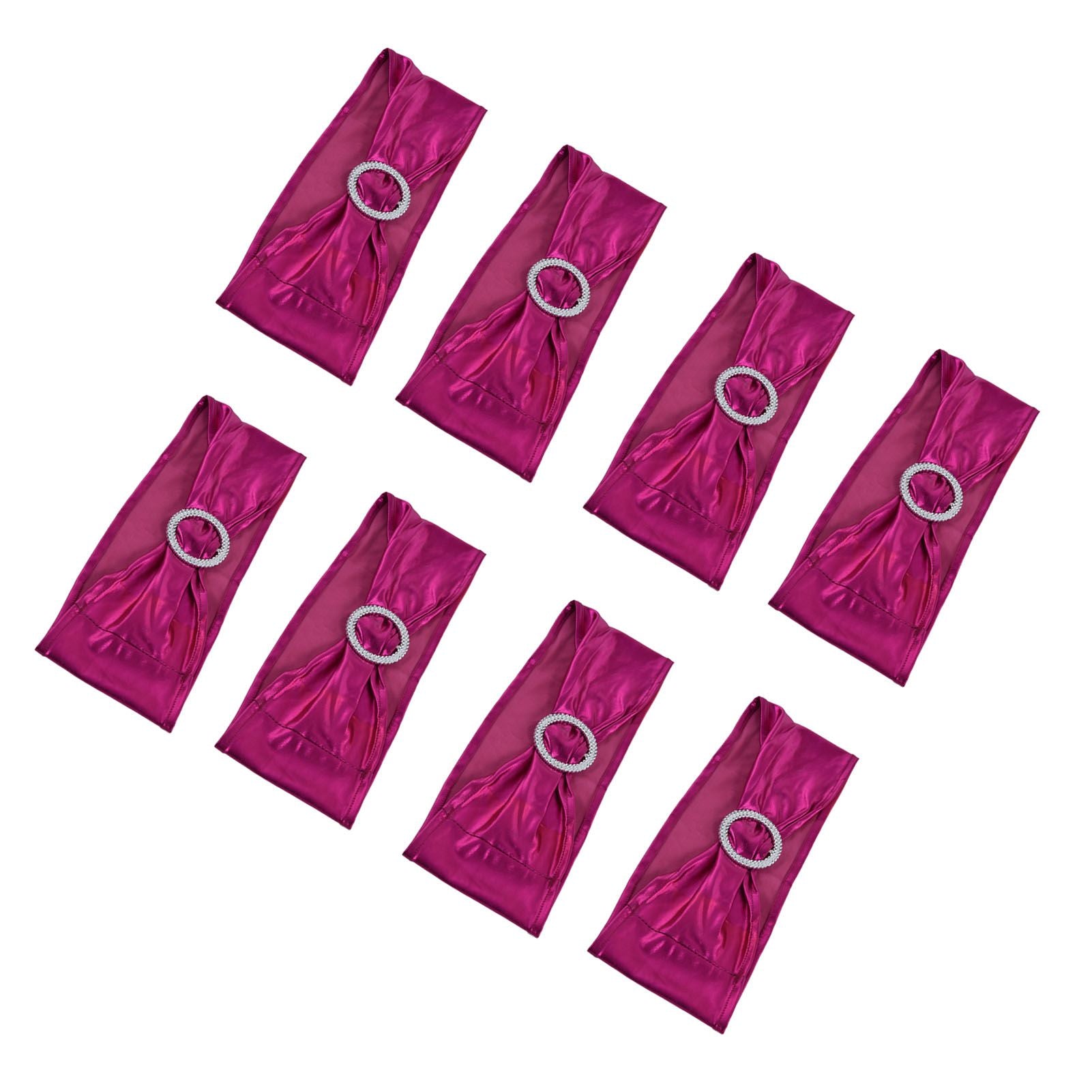 10Pcs Chair Cover Bands Elastic Stretch Sashes Bows for Wedding Banquet Hotel DecorationRose Red