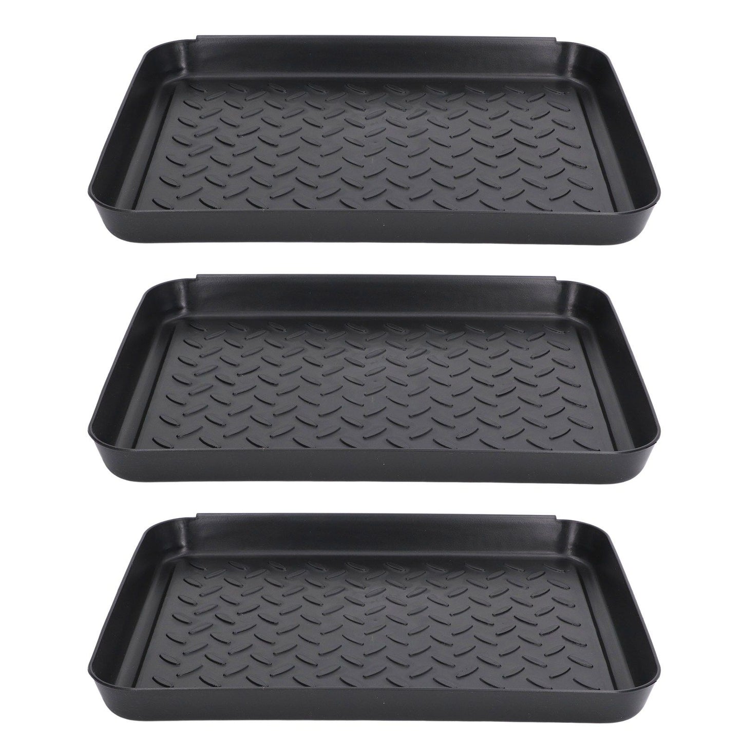 Shoe Tray Durable Plastic Space Saving 3 Interlocking Design Wide Application Stable Boot Tray for Home Office Hotel