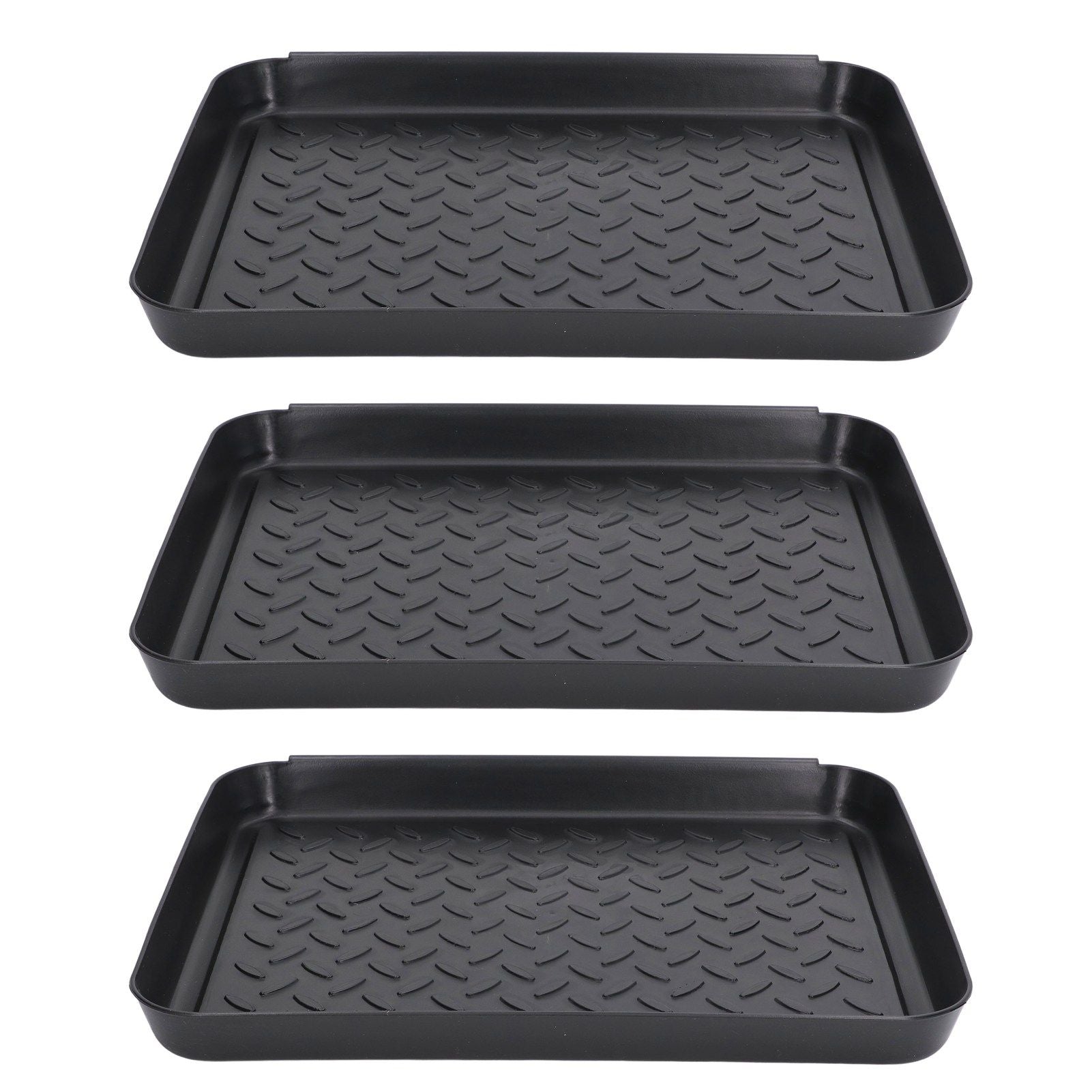 Shoe Tray Durable Plastic Space Saving 3 Interlocking Design Wide Application Stable Boot Tray for Home Office Hotel