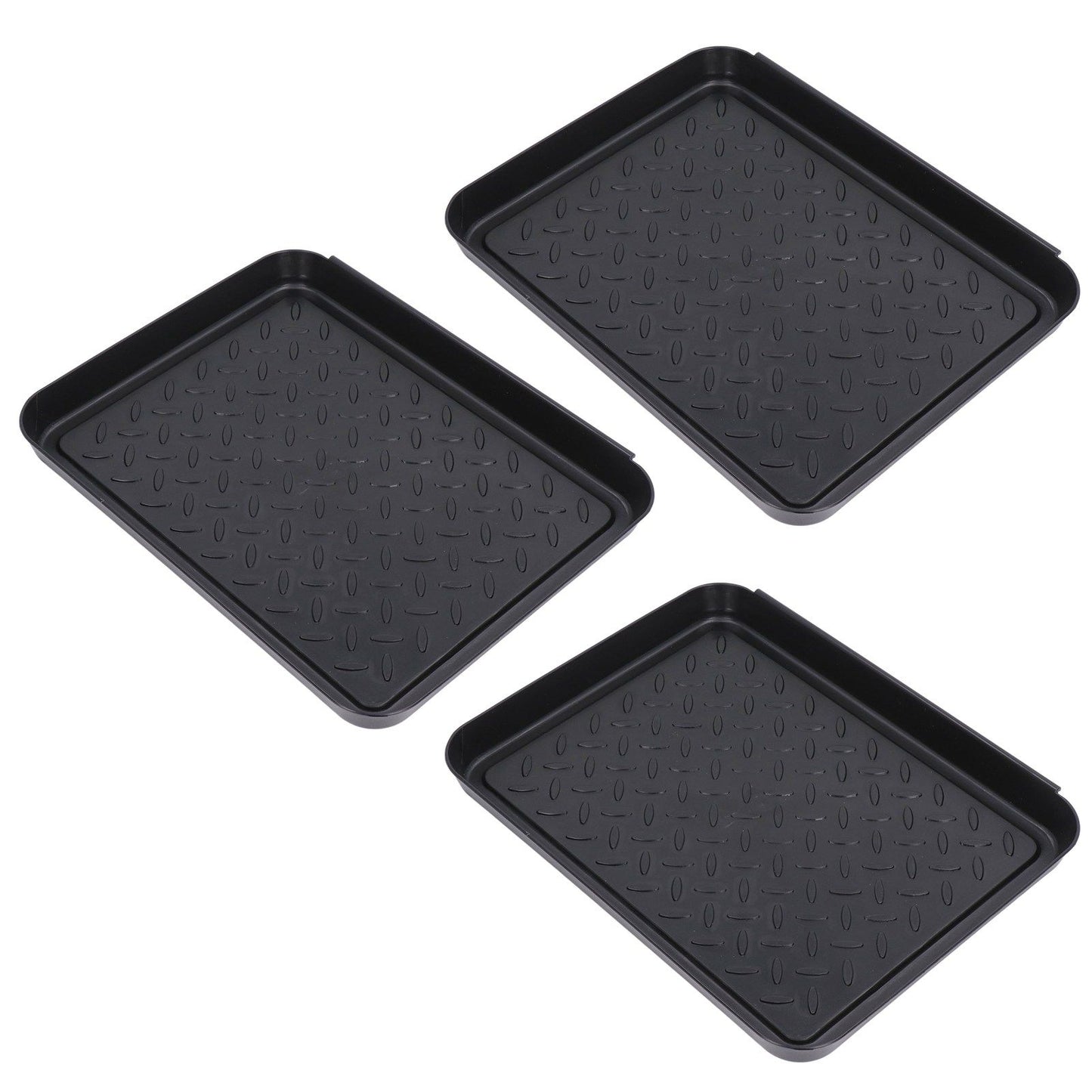 Shoe Tray Durable Plastic Space Saving 3 Interlocking Design Wide Application Stable Boot Tray for Home Office Hotel