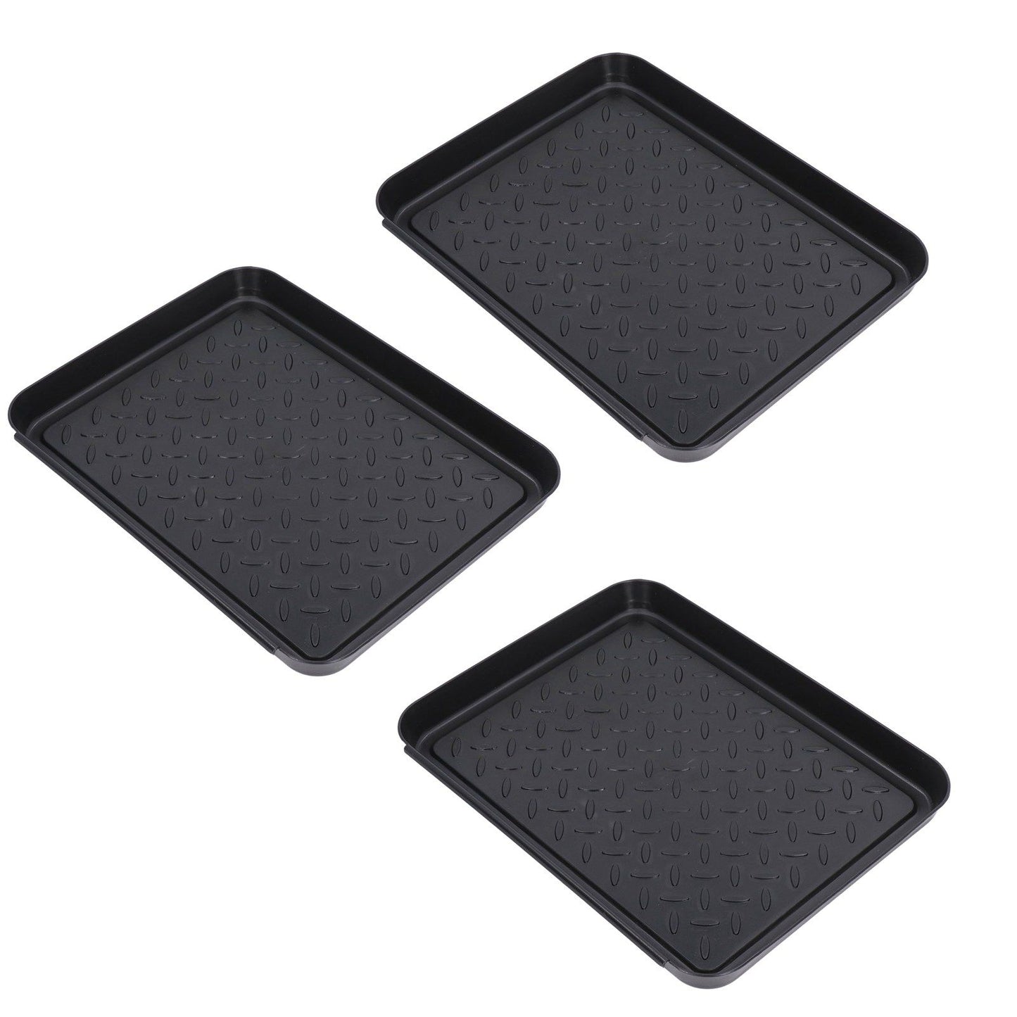Shoe Tray Durable Plastic Space Saving 3 Interlocking Design Wide Application Stable Boot Tray for Home Office Hotel
